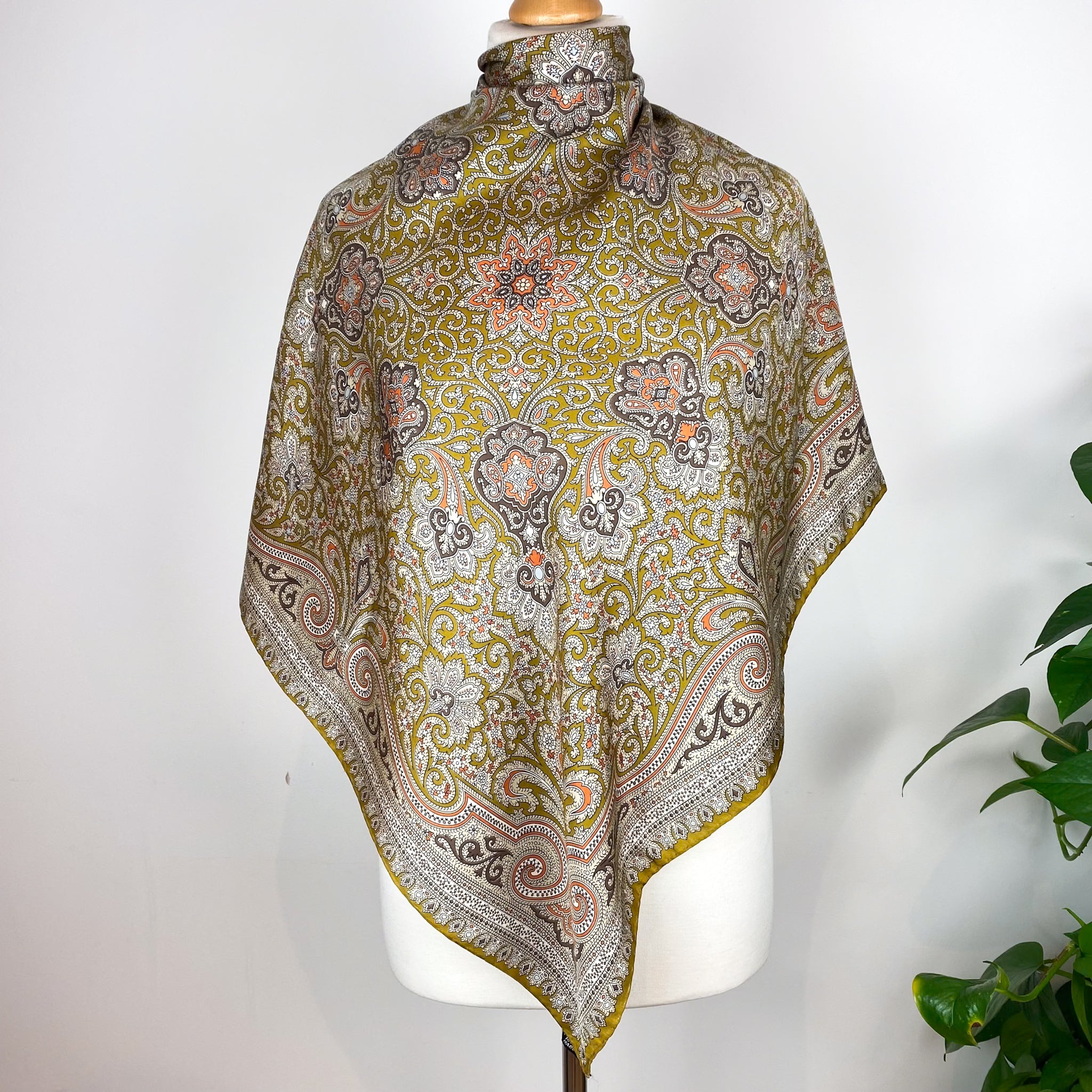 Autumnal Paisley Vintage Silk Scarf