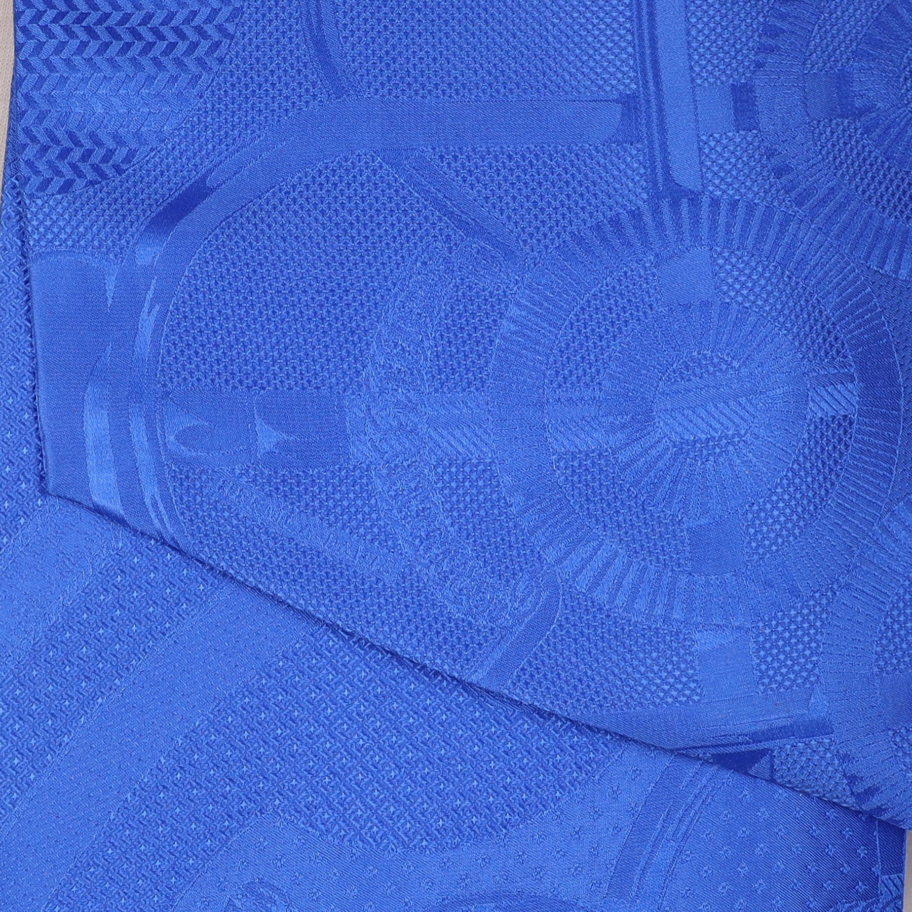 Brand New Boxed Hermès Blue Jacquard Maxi Twilly Silk Scarf
