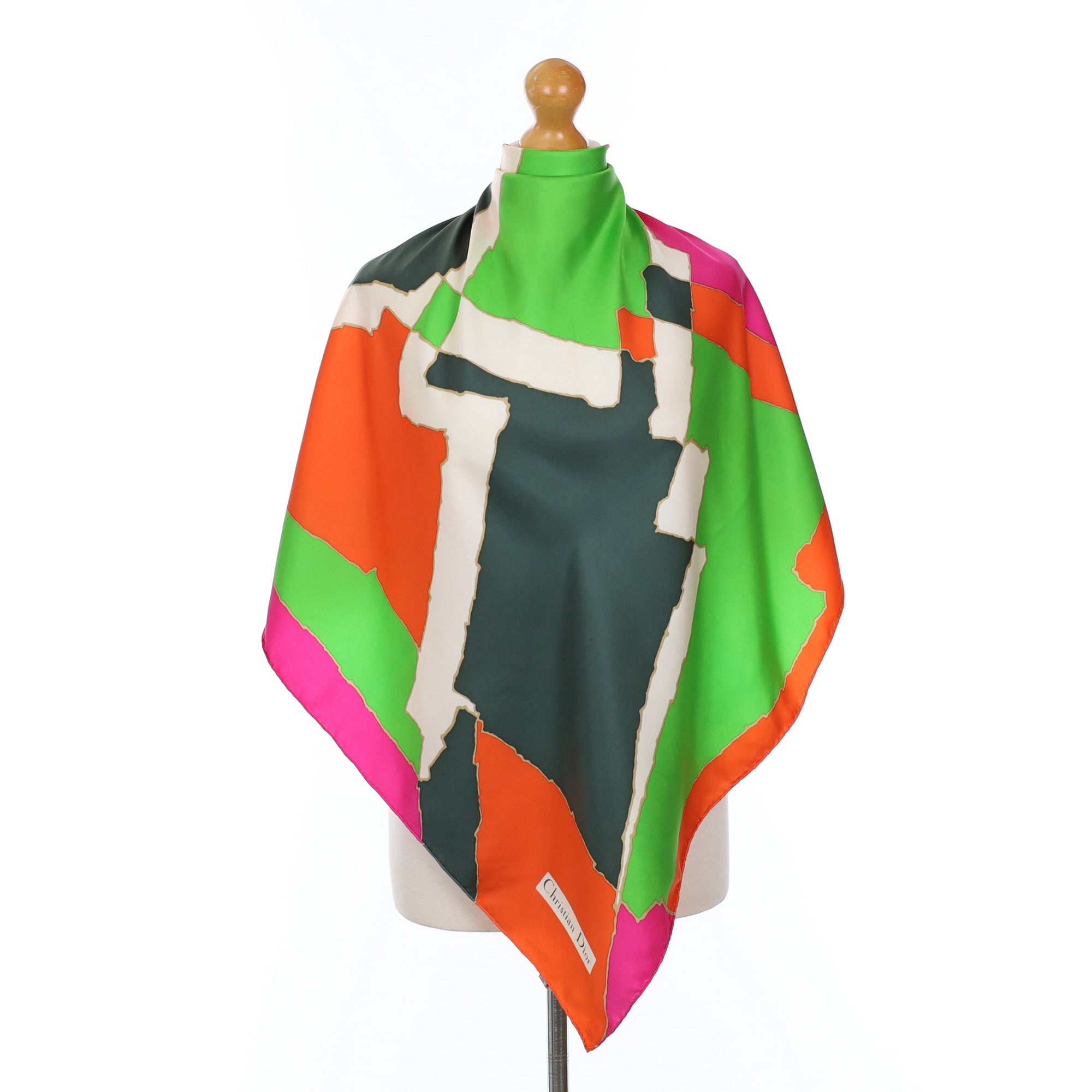 Christian Dior Bright Abstract Boxed Silk Scarf