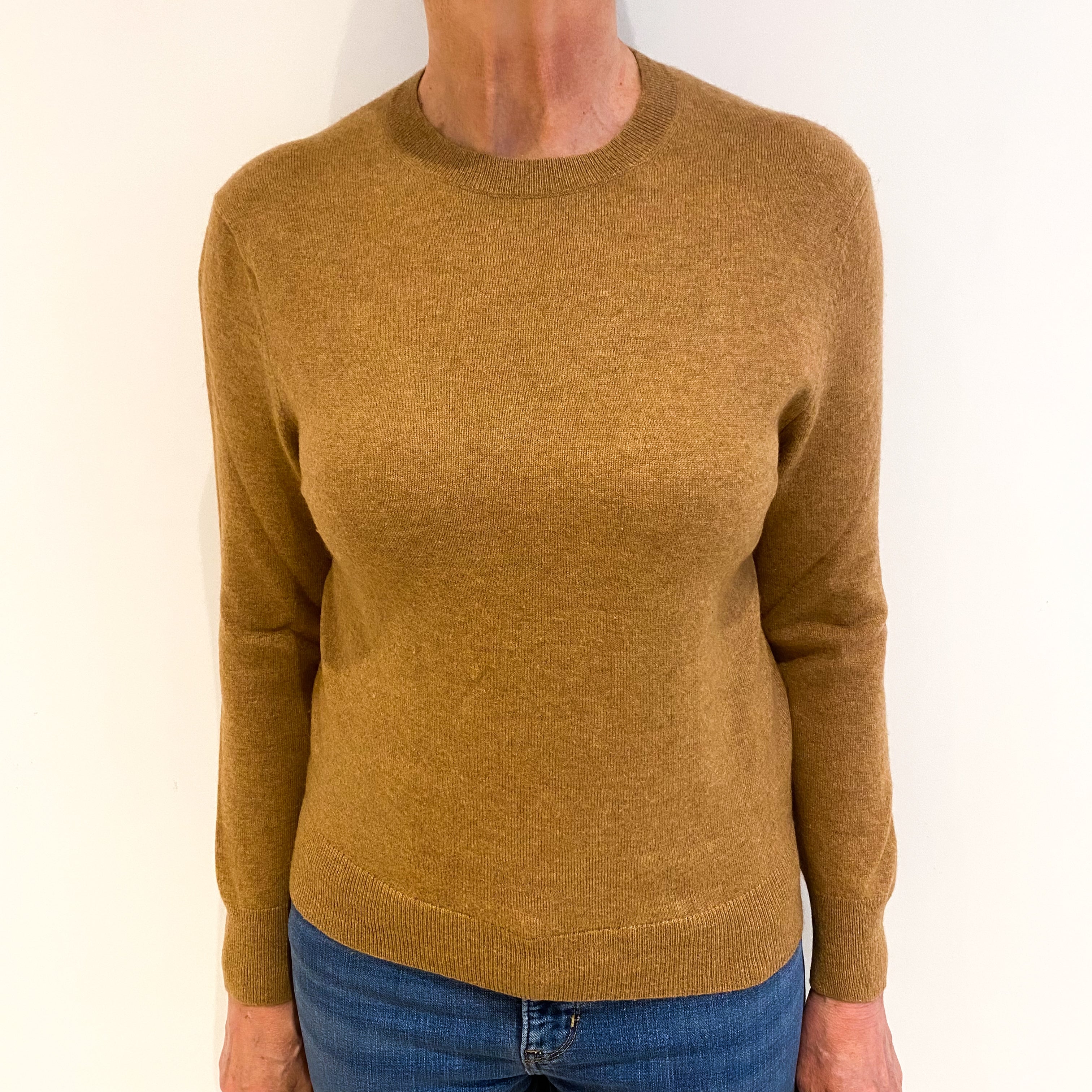 Butterscotch Brown Cashmere Crew Neck Jumper Medium