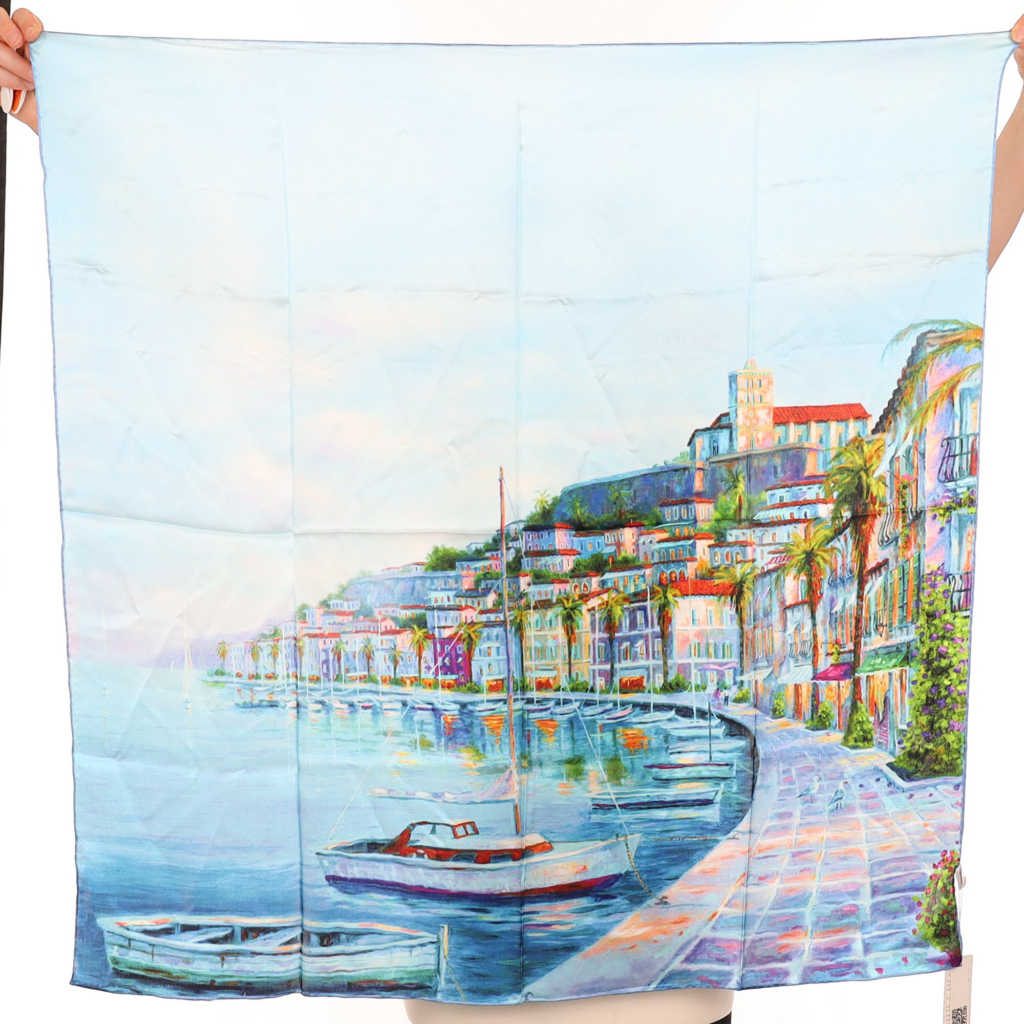 Brand New Harbour Scene Silk Scarf