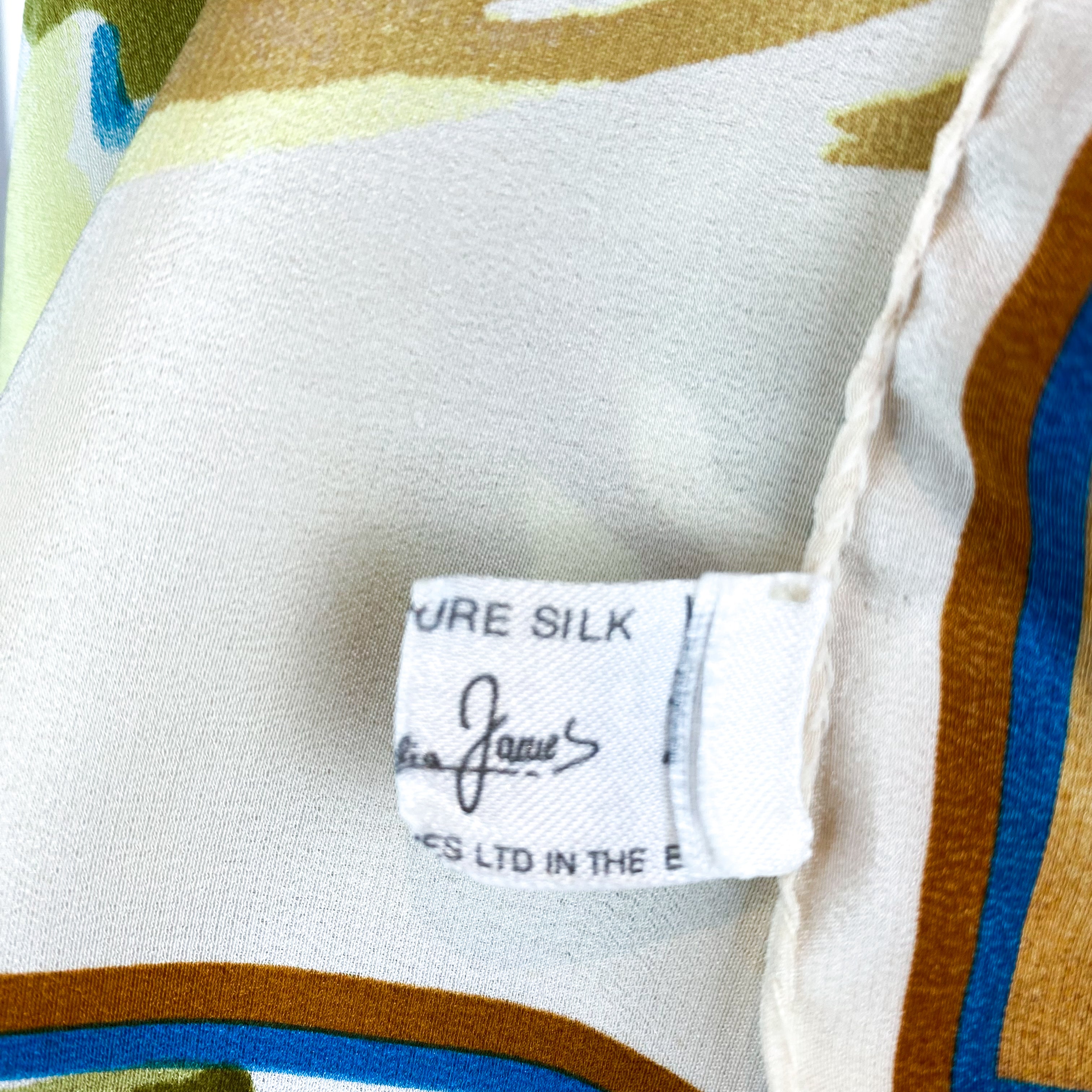 Large Cornelia James Floral Vintage Silk Scarf