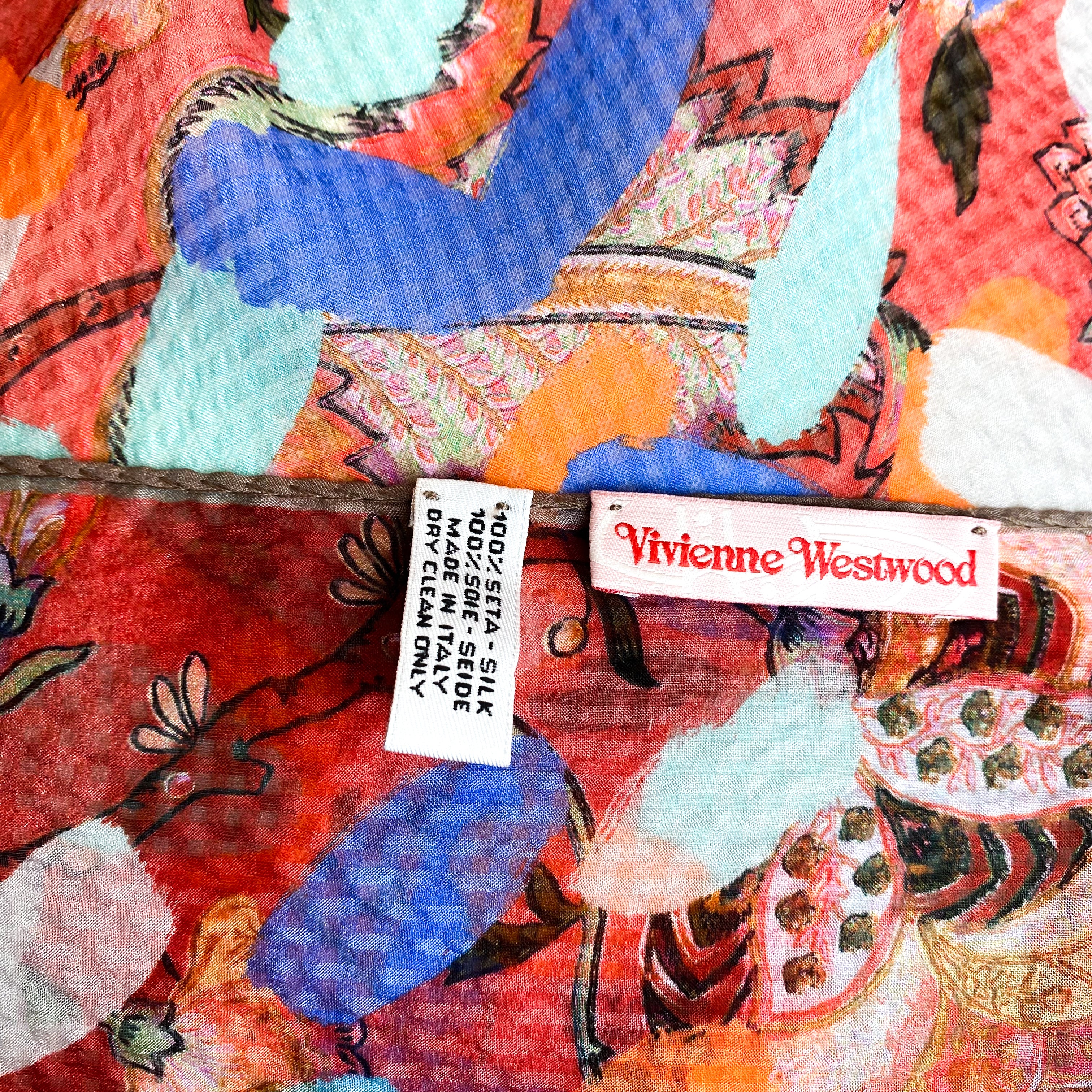 Pretty Vivienne Westwood Designer Silk Scarf