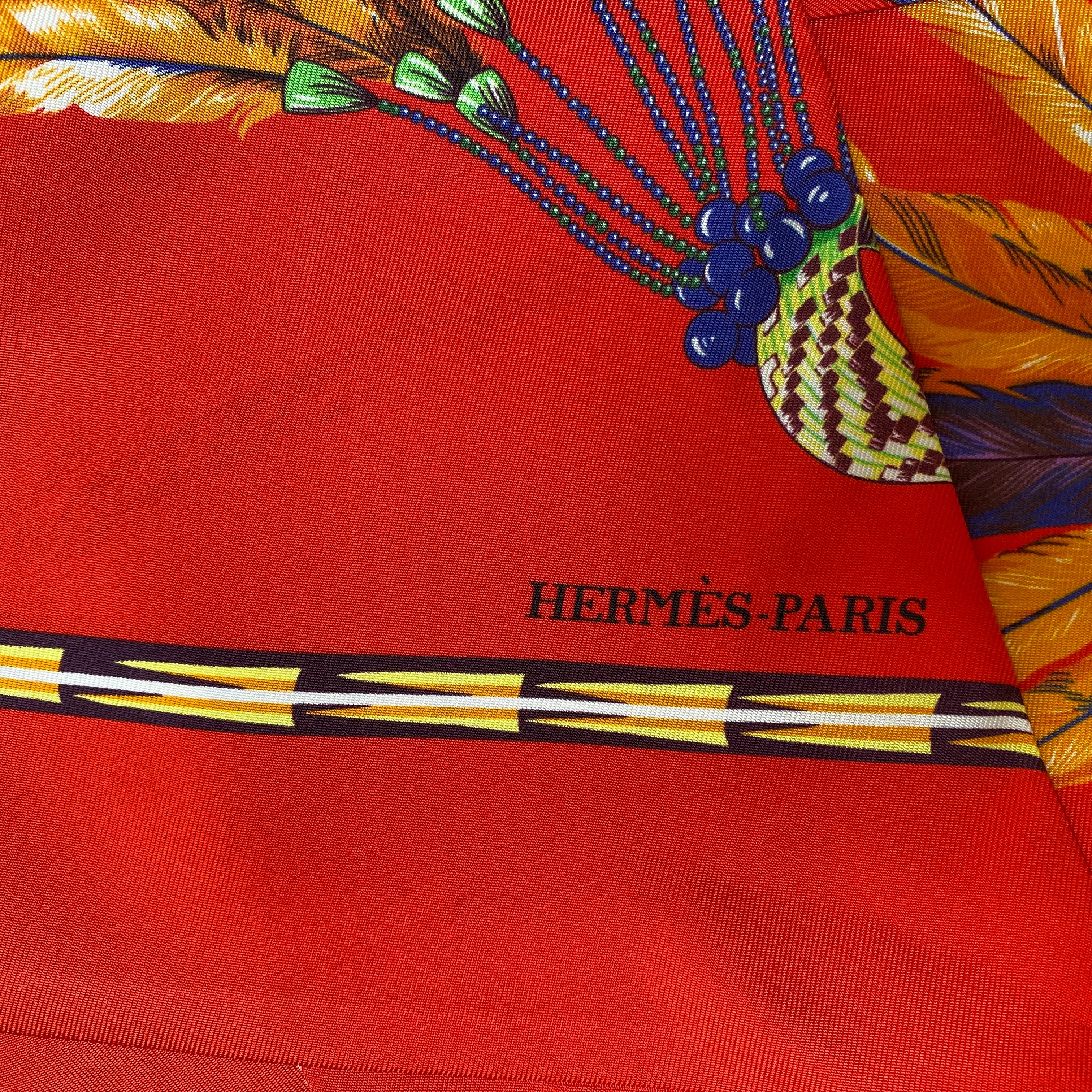 Boxed Hermès Maxi Twilly Brazil Silk Scarf