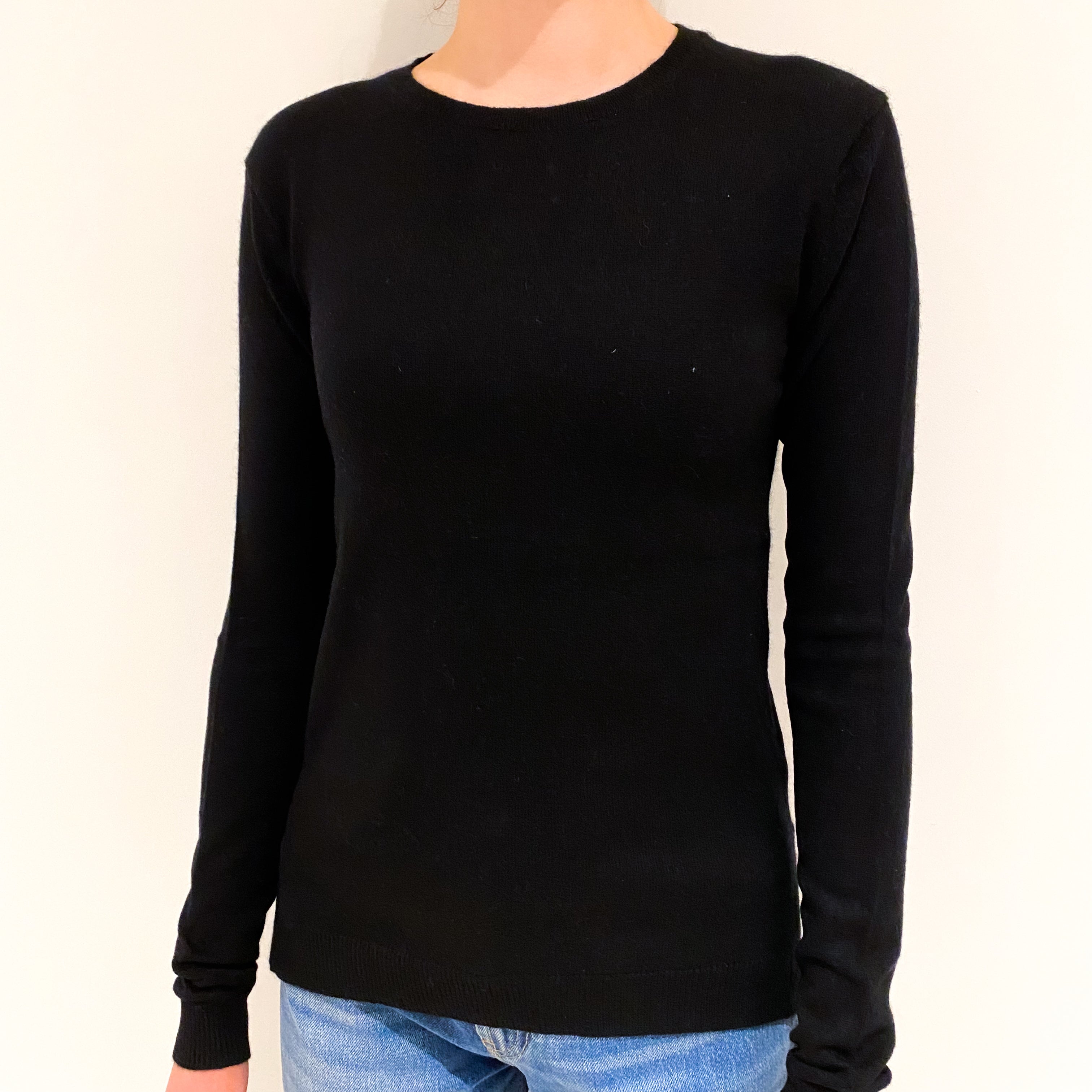 Black Cashmere Crew Neck Jumper Extra Small