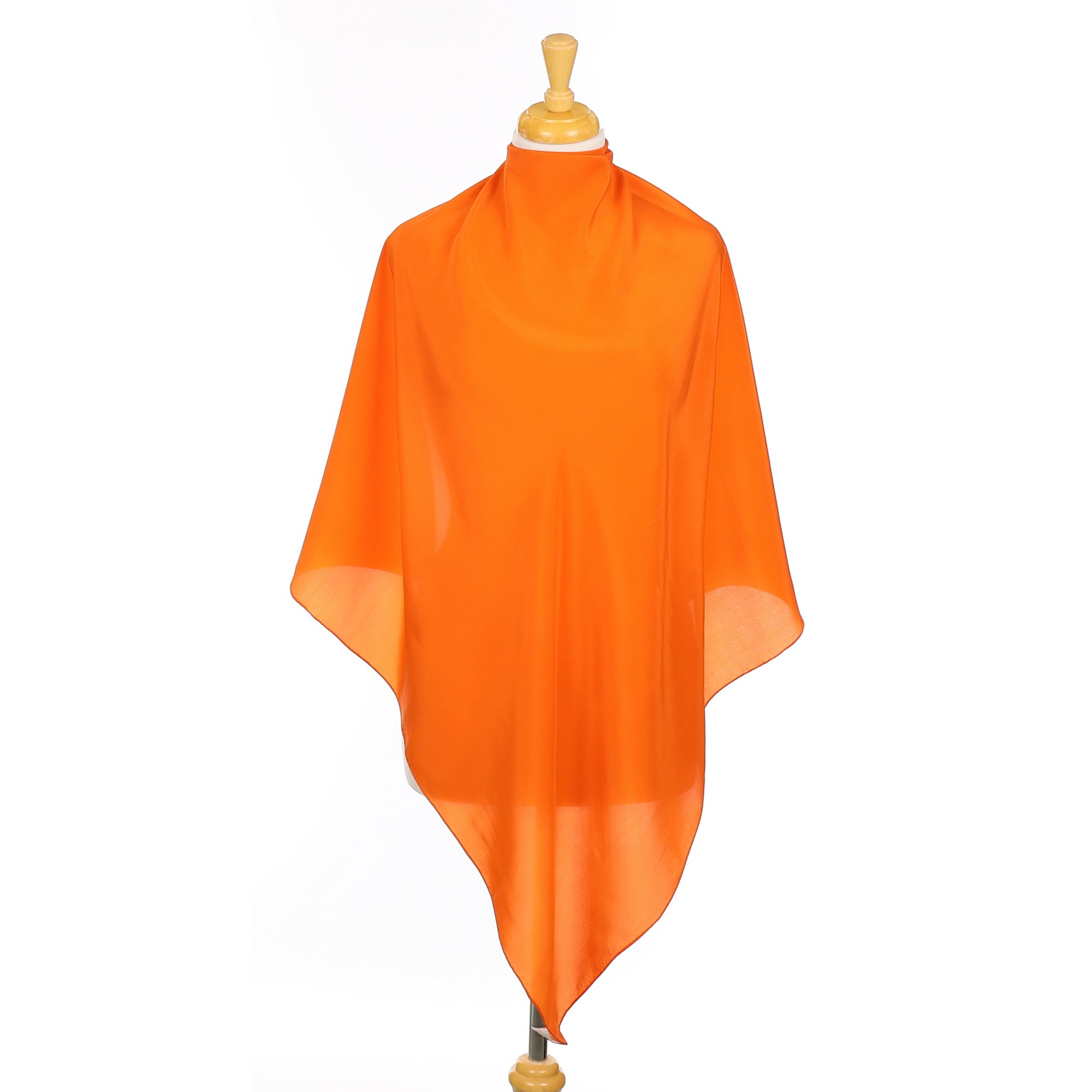 Plain Orange Silk Scarf