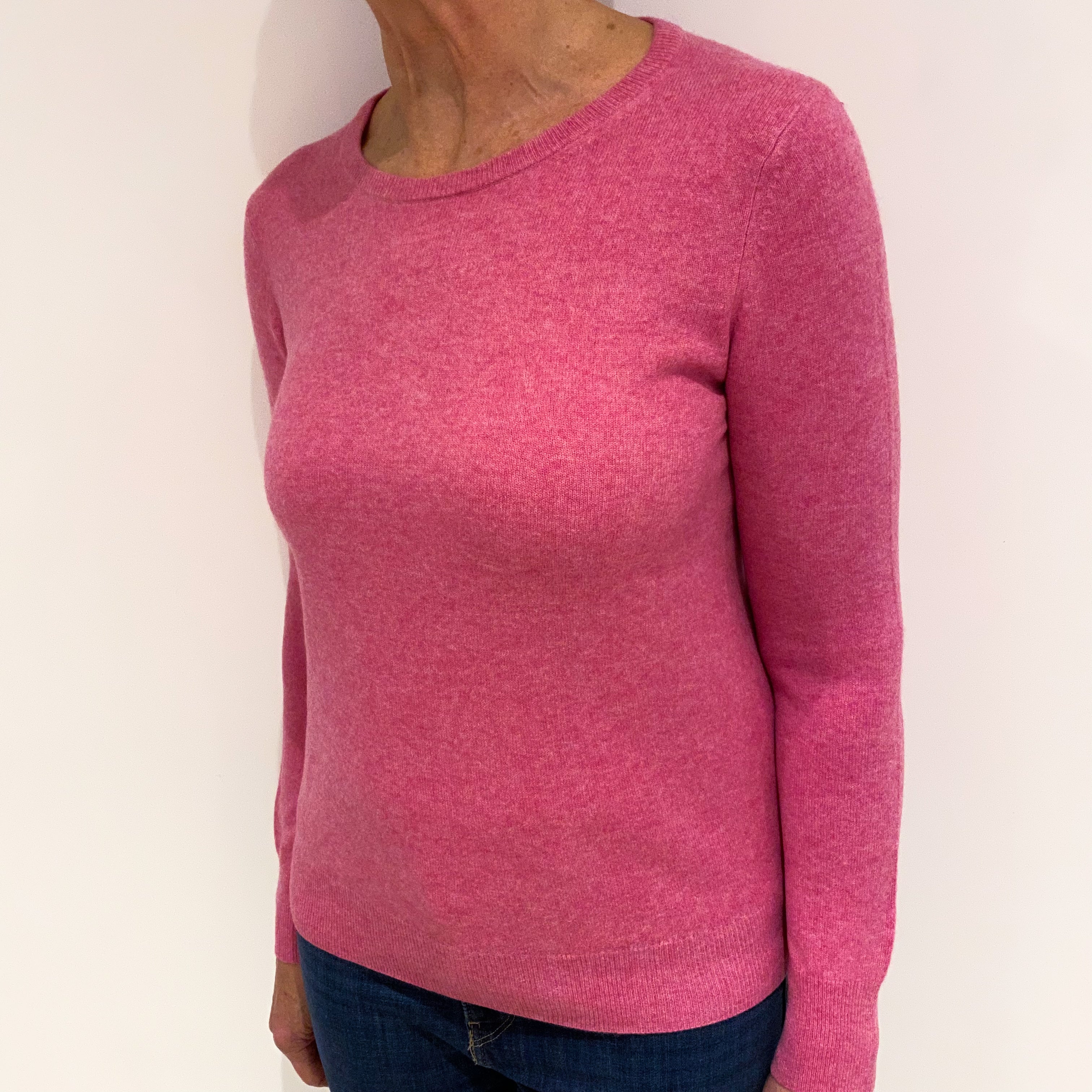 Bubblegum Pink Cashmere Crew Neck Jumper Medium