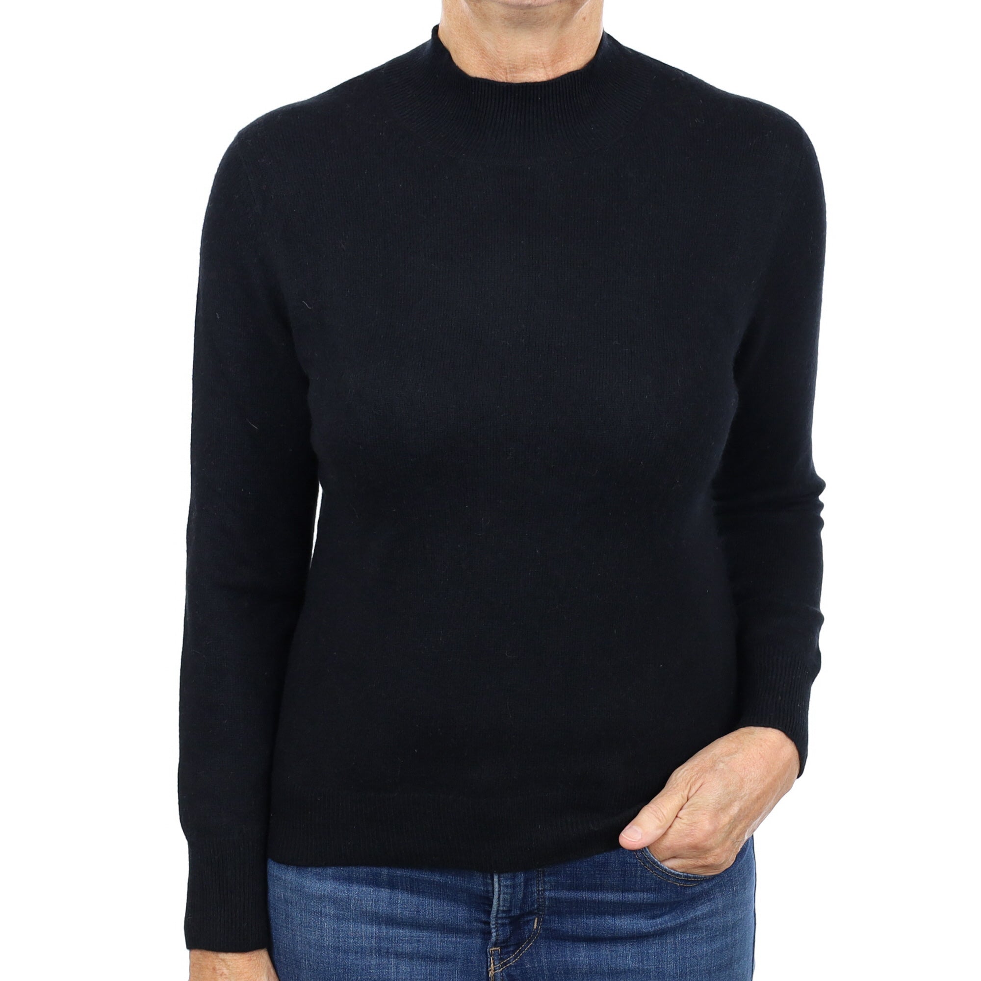 Black Cashmere Turtle Neck Jumper Medium