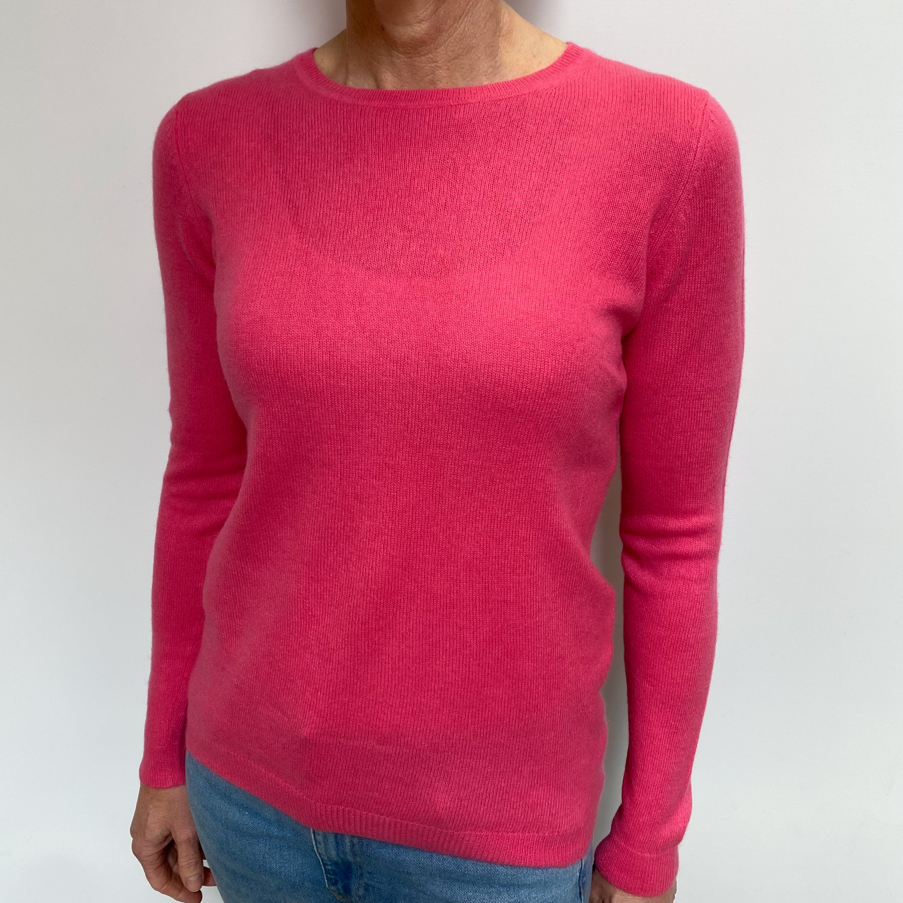 Lupin Pink Cashmere Crew Neck Jumper Small