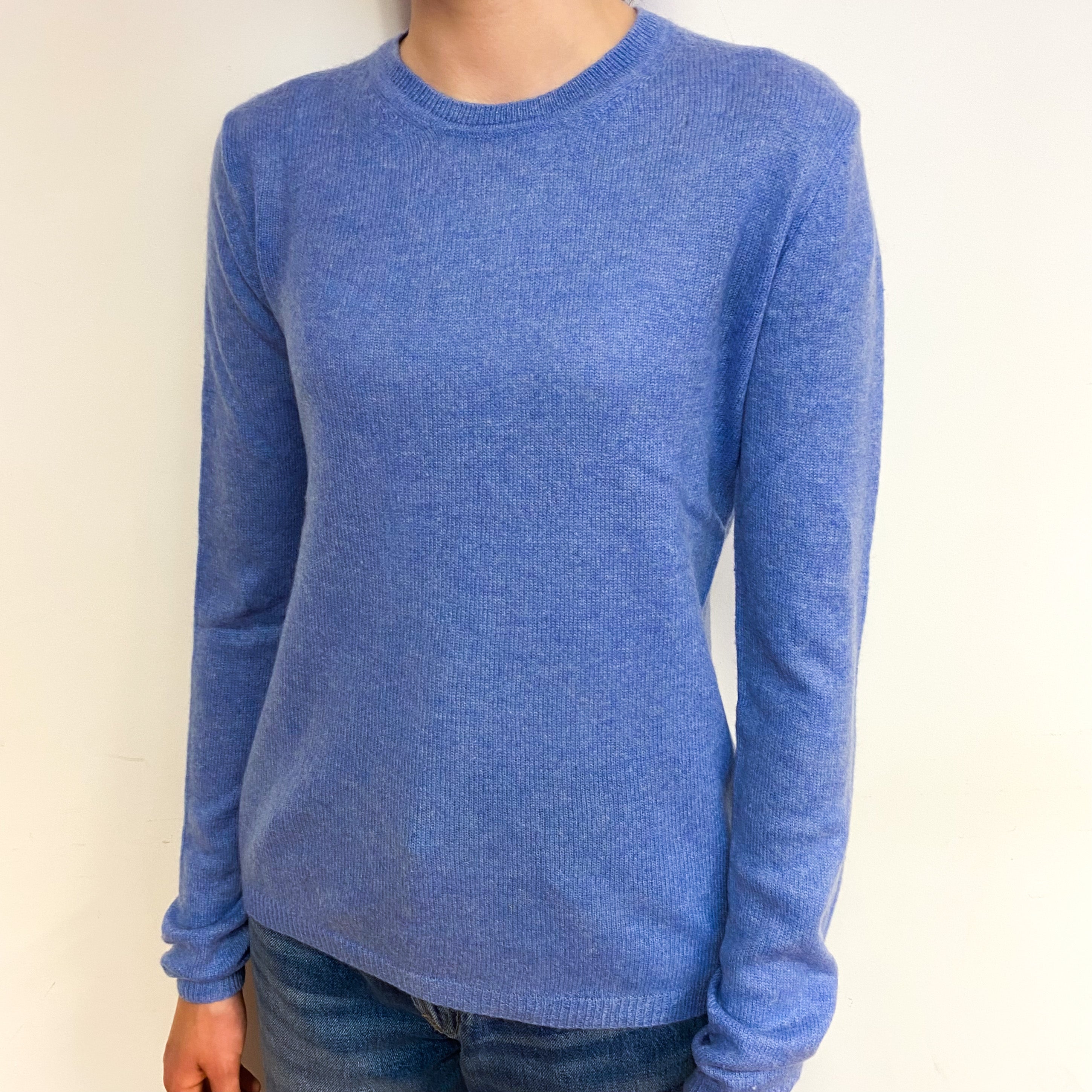 Sky Blue Cashmere Crew Neck Jumper Extra Small