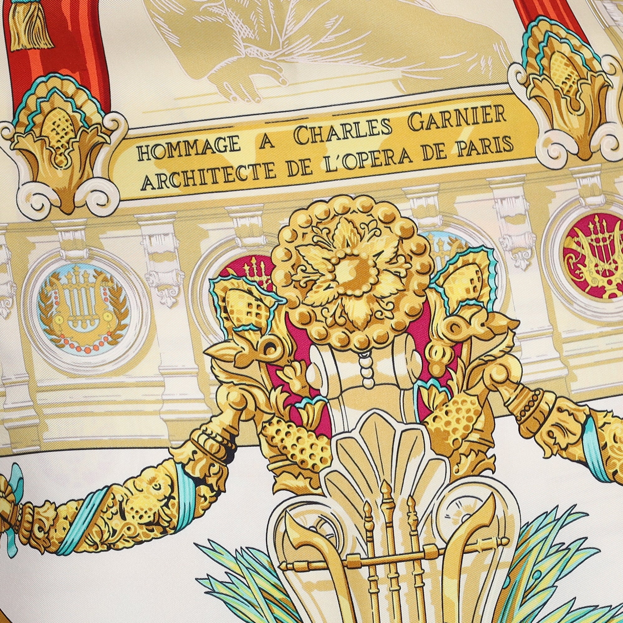 Hermès Hommage a Charles Garnier Architecte de L’Opera de Paris Silk Scarf