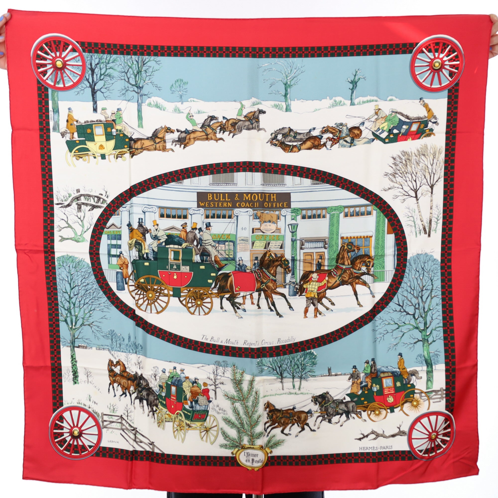 Hermès L’Hiver en Poste Silk Scarf