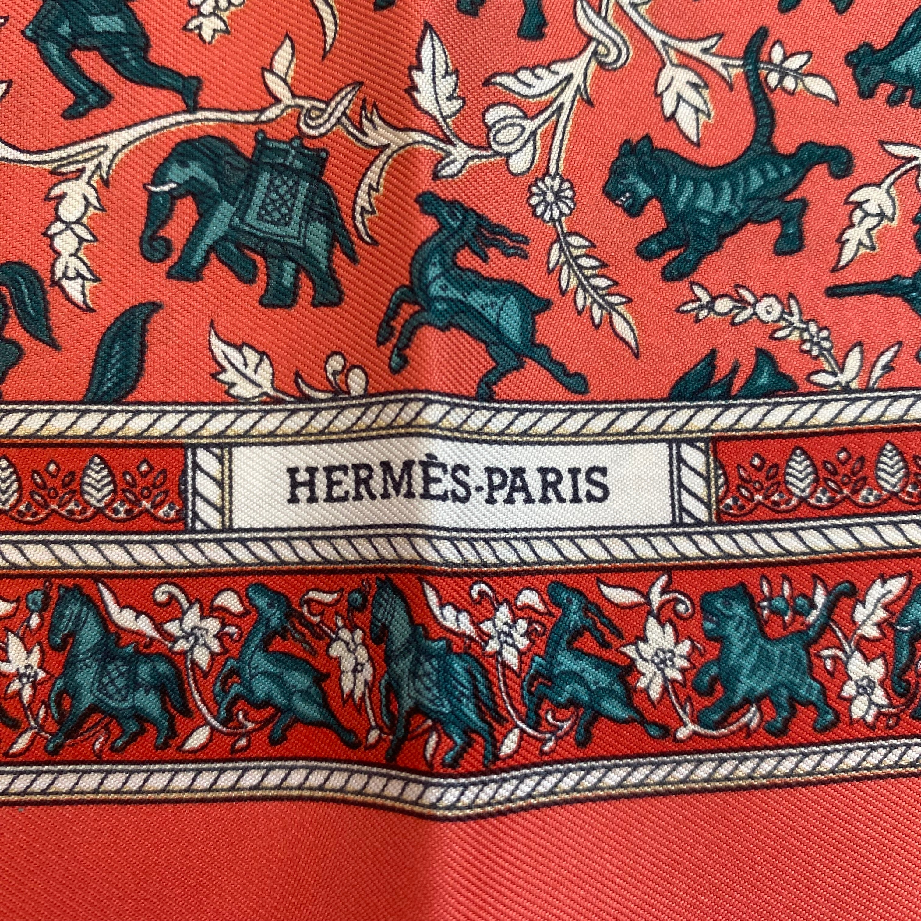 Hermès 45 Chasse En Inde Silk Scarf