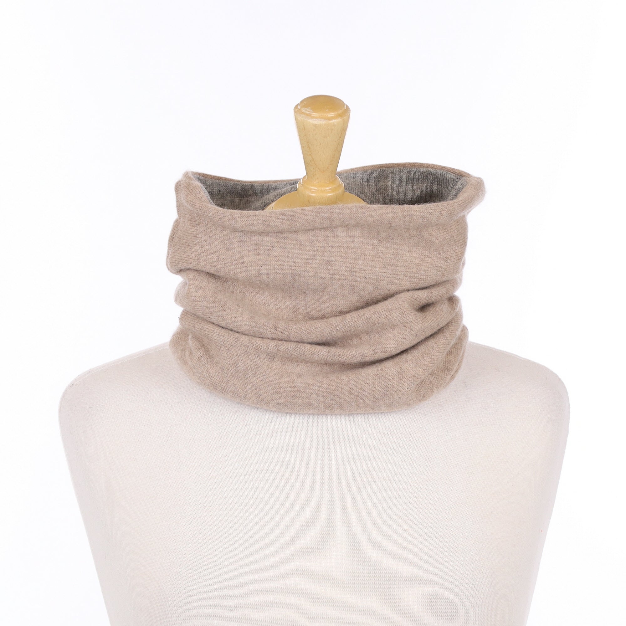 Fawn and Smoke Grey Luxury Double Layered Snood