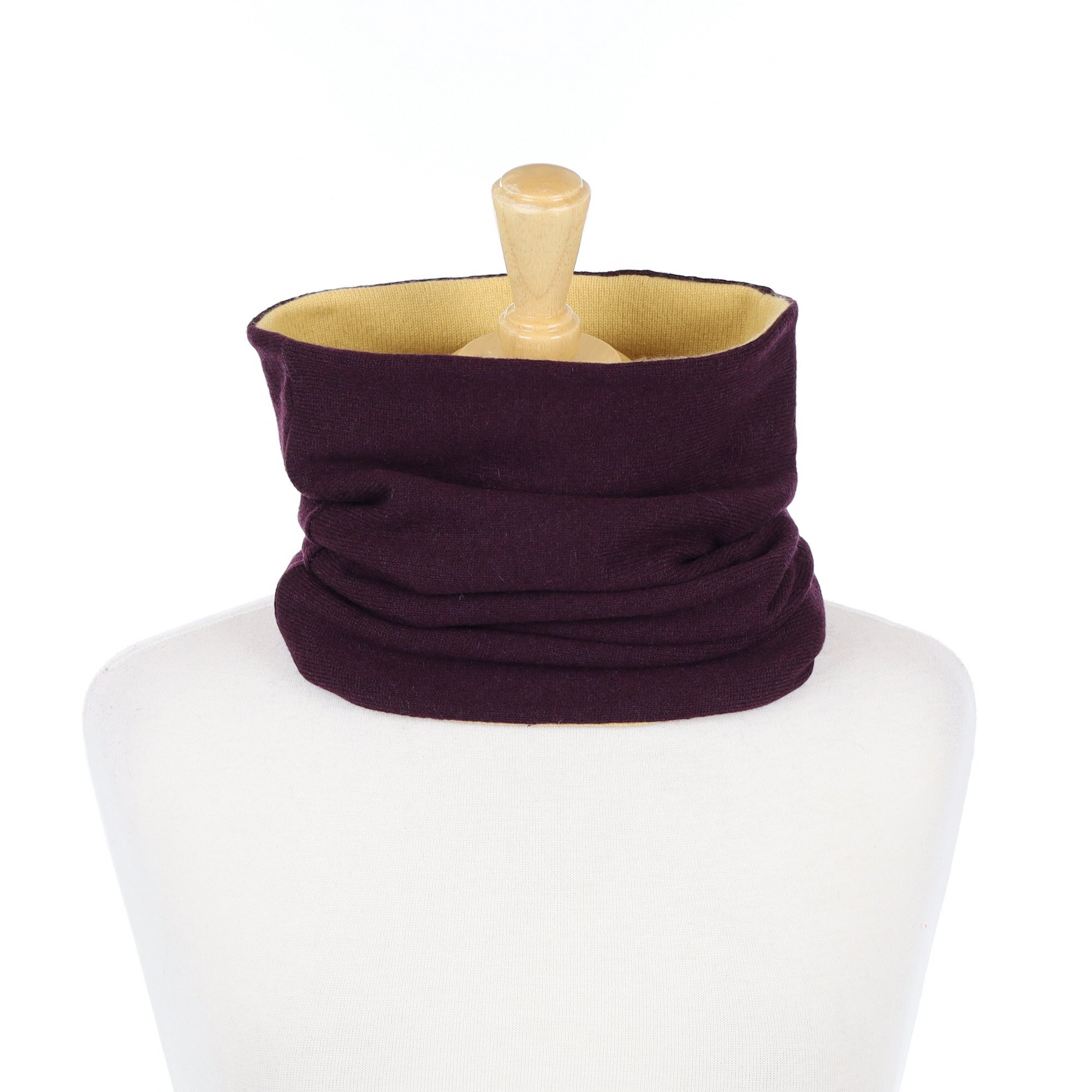 Mulberry and Custard Yellow Luxury Double Layered Snood