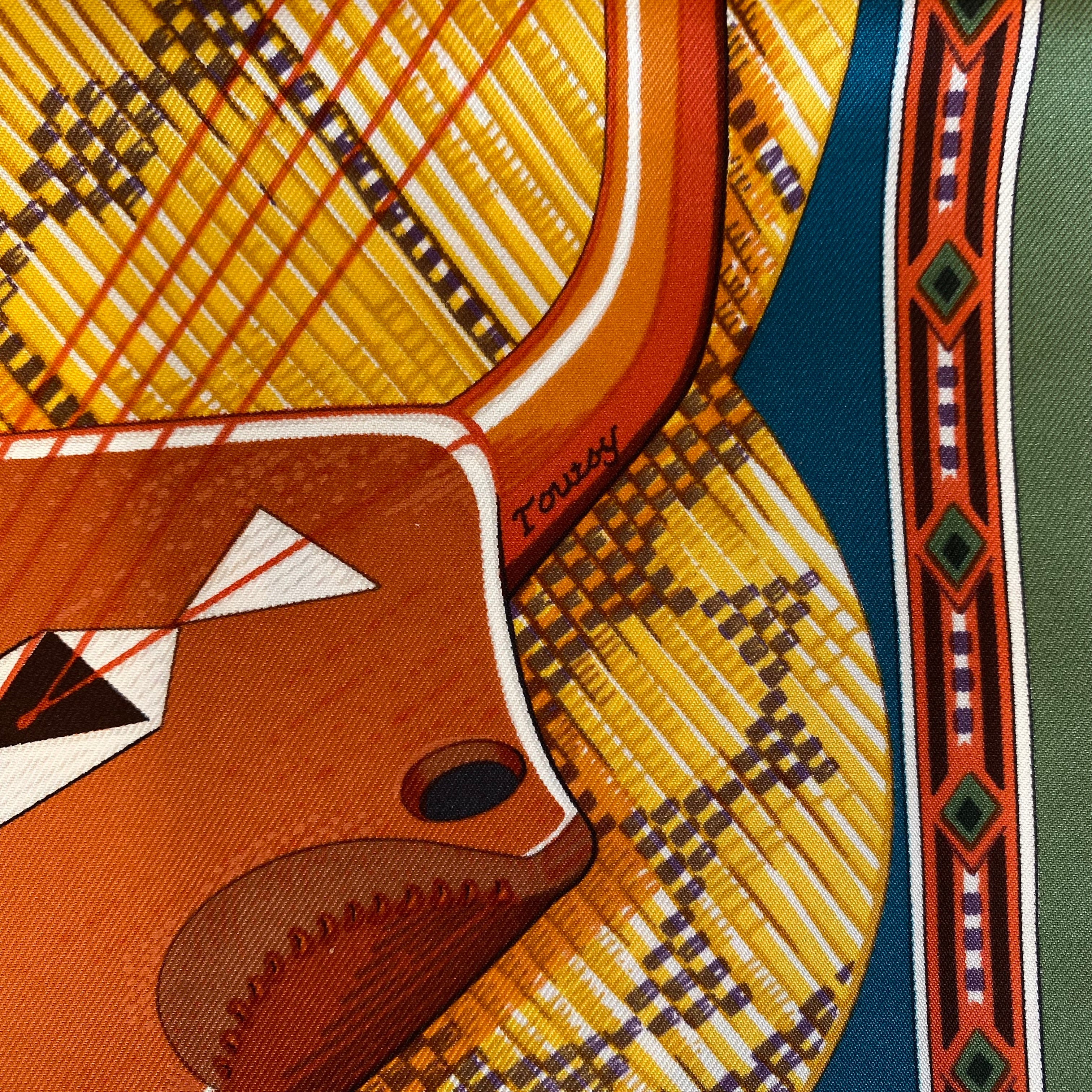 Pristine Boxed Hermès Au Son Du Tam-Tam Silk Scarf