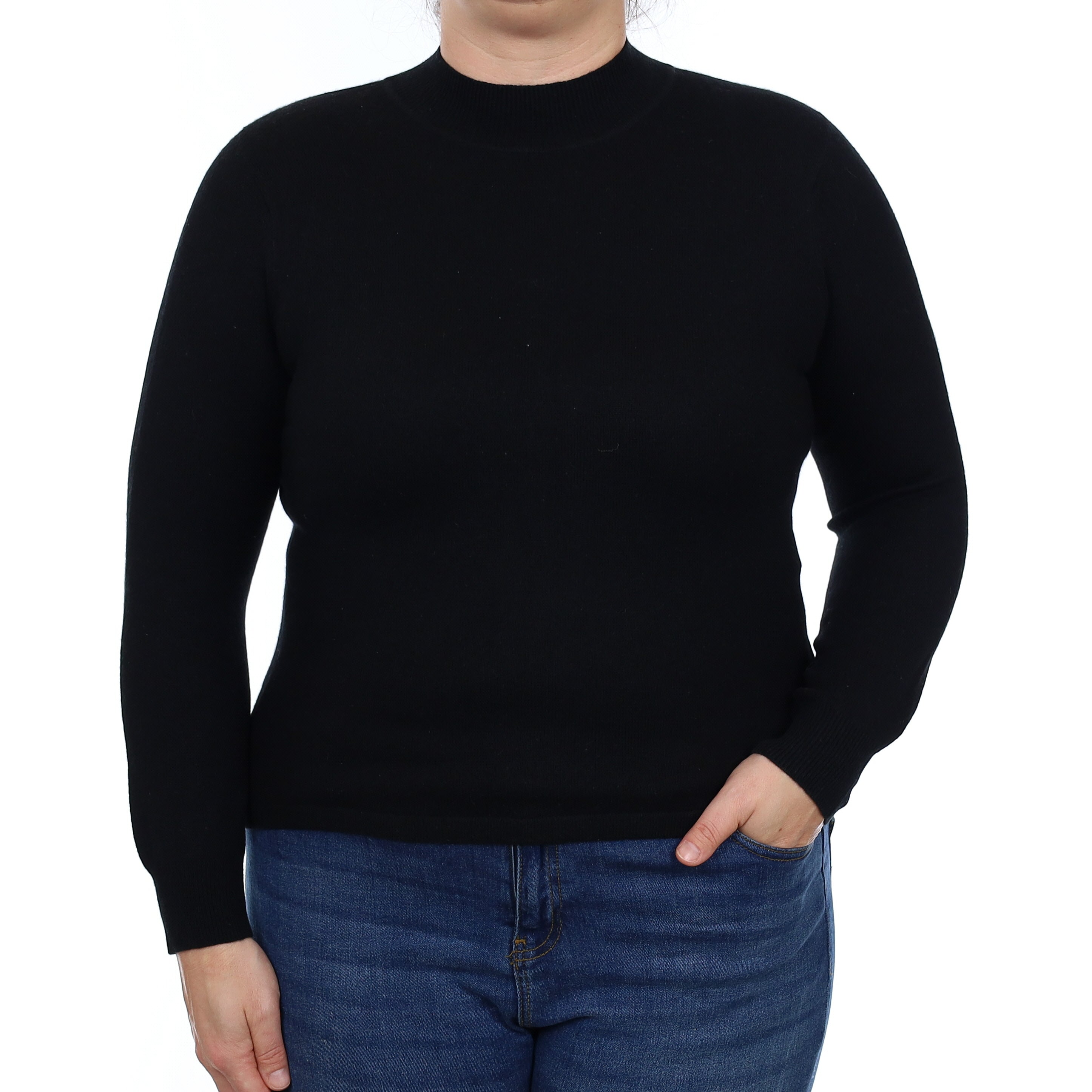 Black Cashmere Turtle Neck Jumper Large