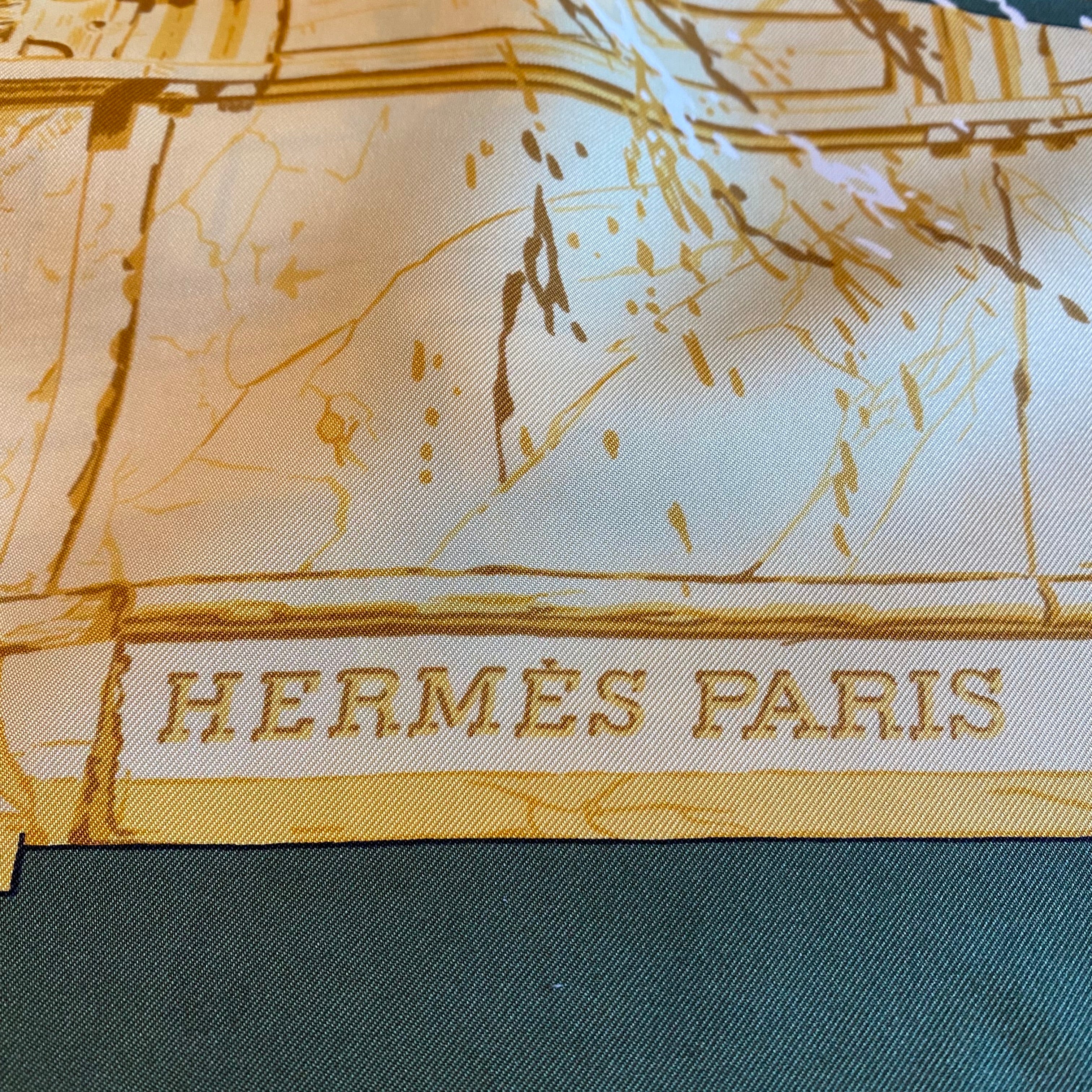 Hermès La Fontaine De Bartholdi Silk Scarf Quite Rare