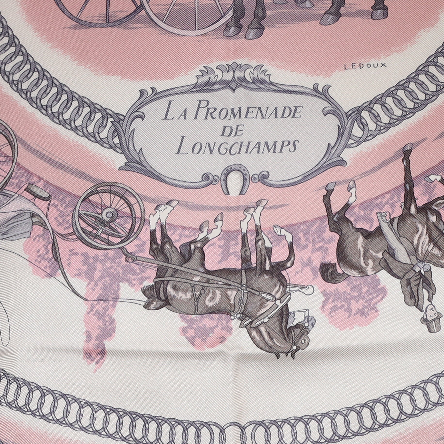 Pristine Hermès La Promenade de Longchamps Silk Scarf