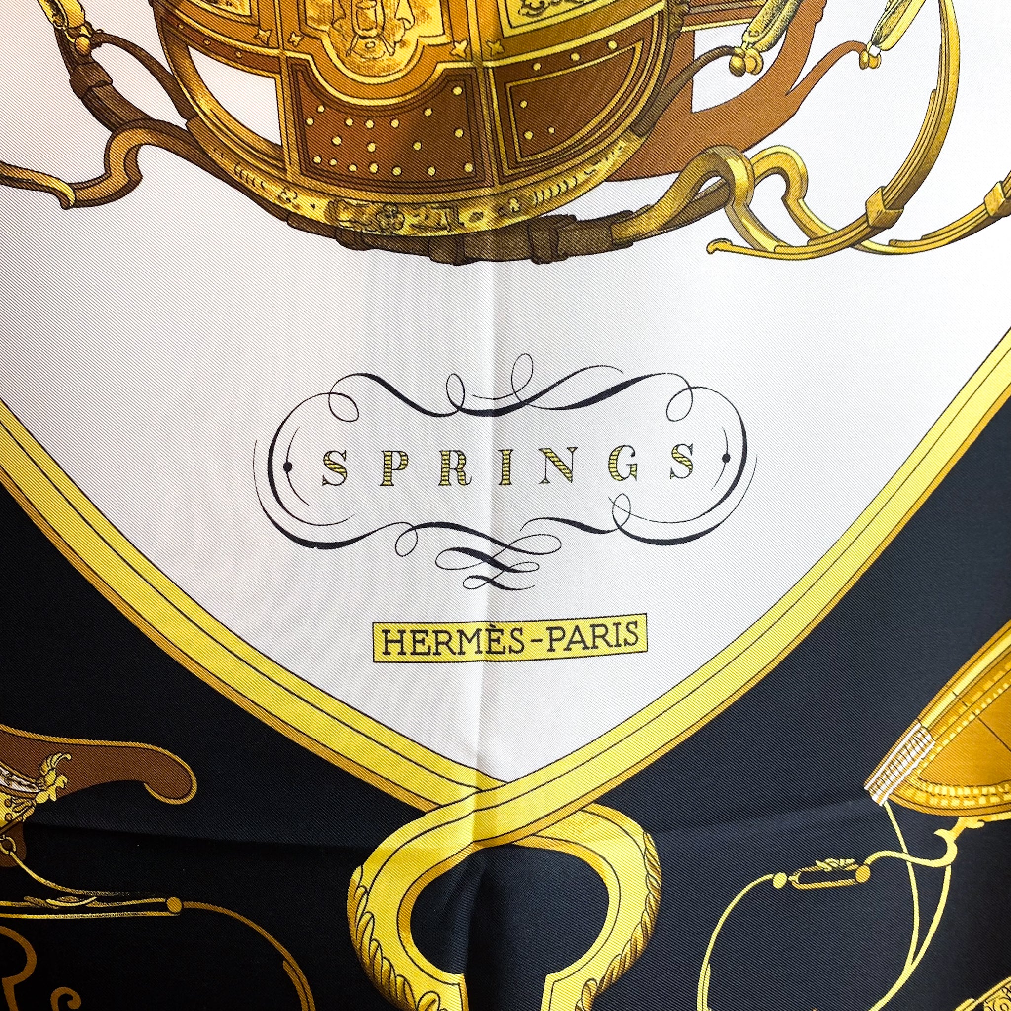 Brand New Boxed Hermes Springs Vintage Silk Scarf