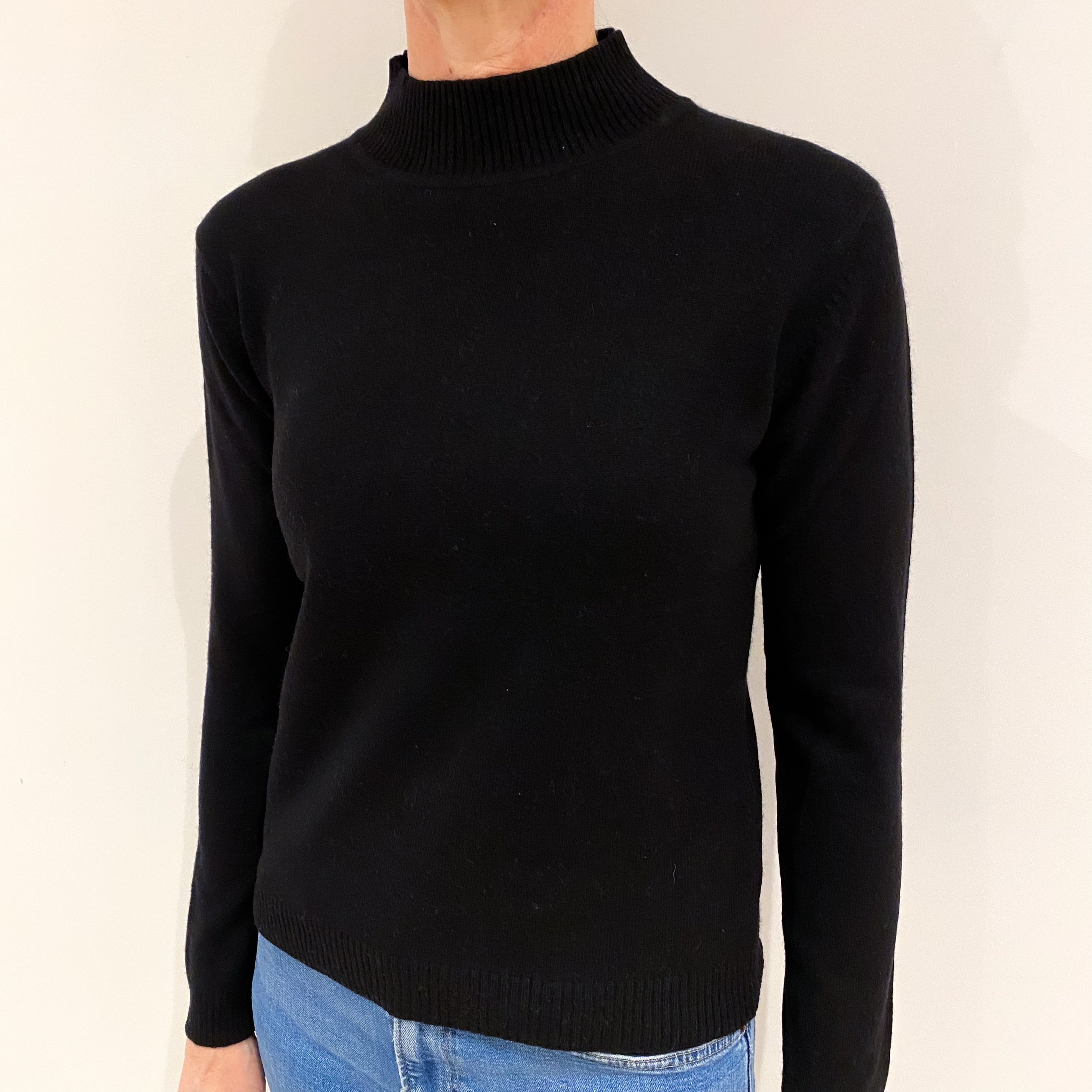 Black Cashmere Turtle Neck Jumper Small