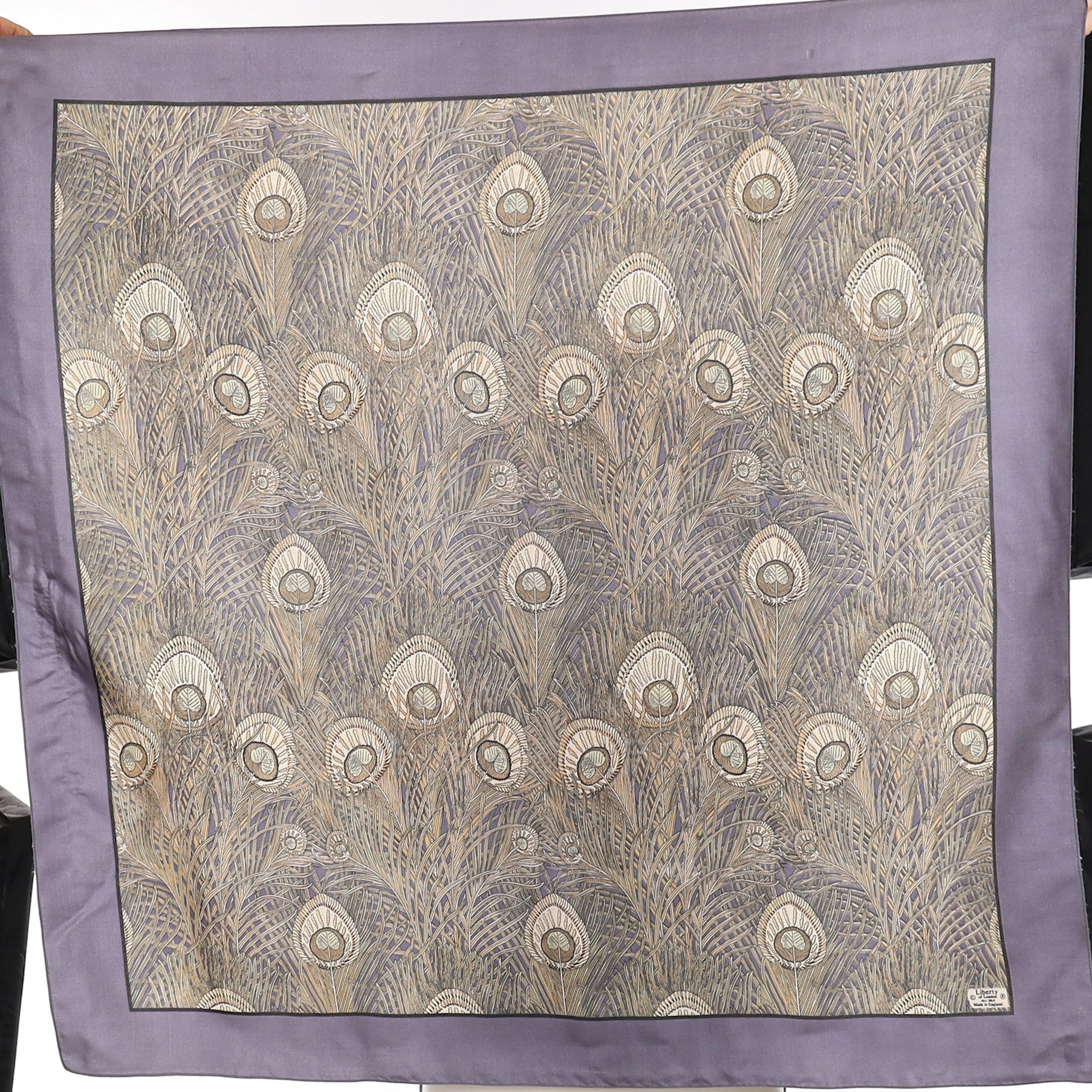 Liberty Vintage Peacock Vintage Feather Silk Scarf