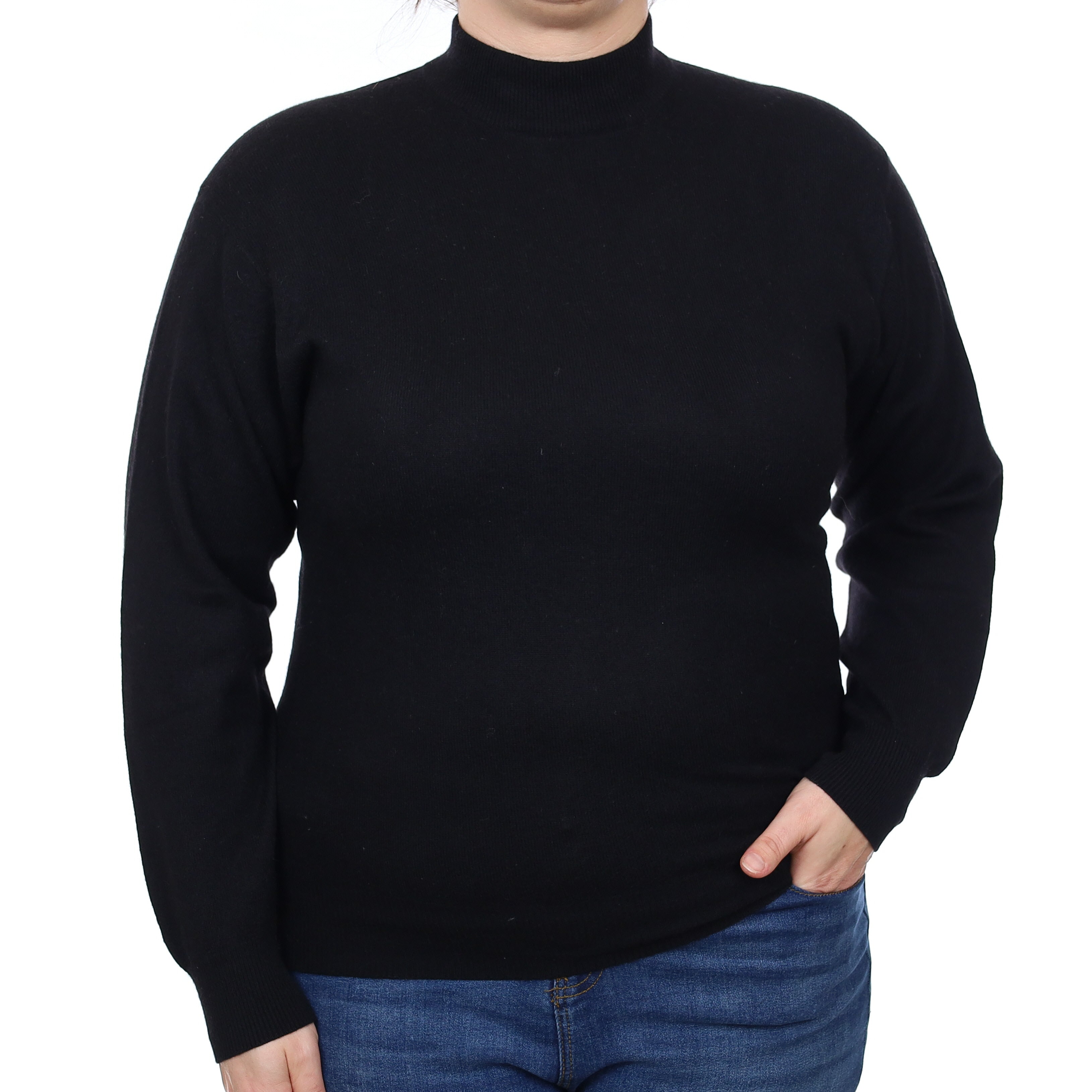 Black Cashmere Turtle Neck Jumper Large