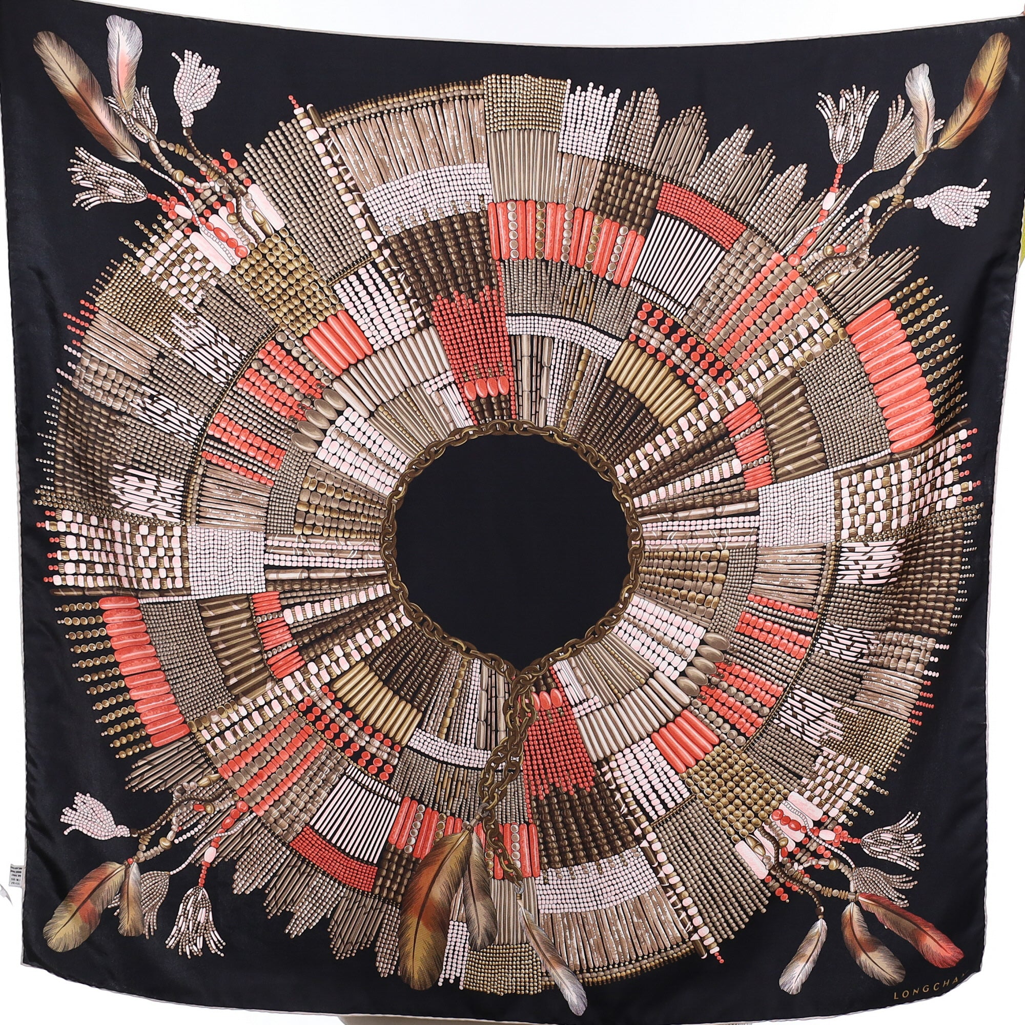 Longchamp Bead Pattern Silk Scarf