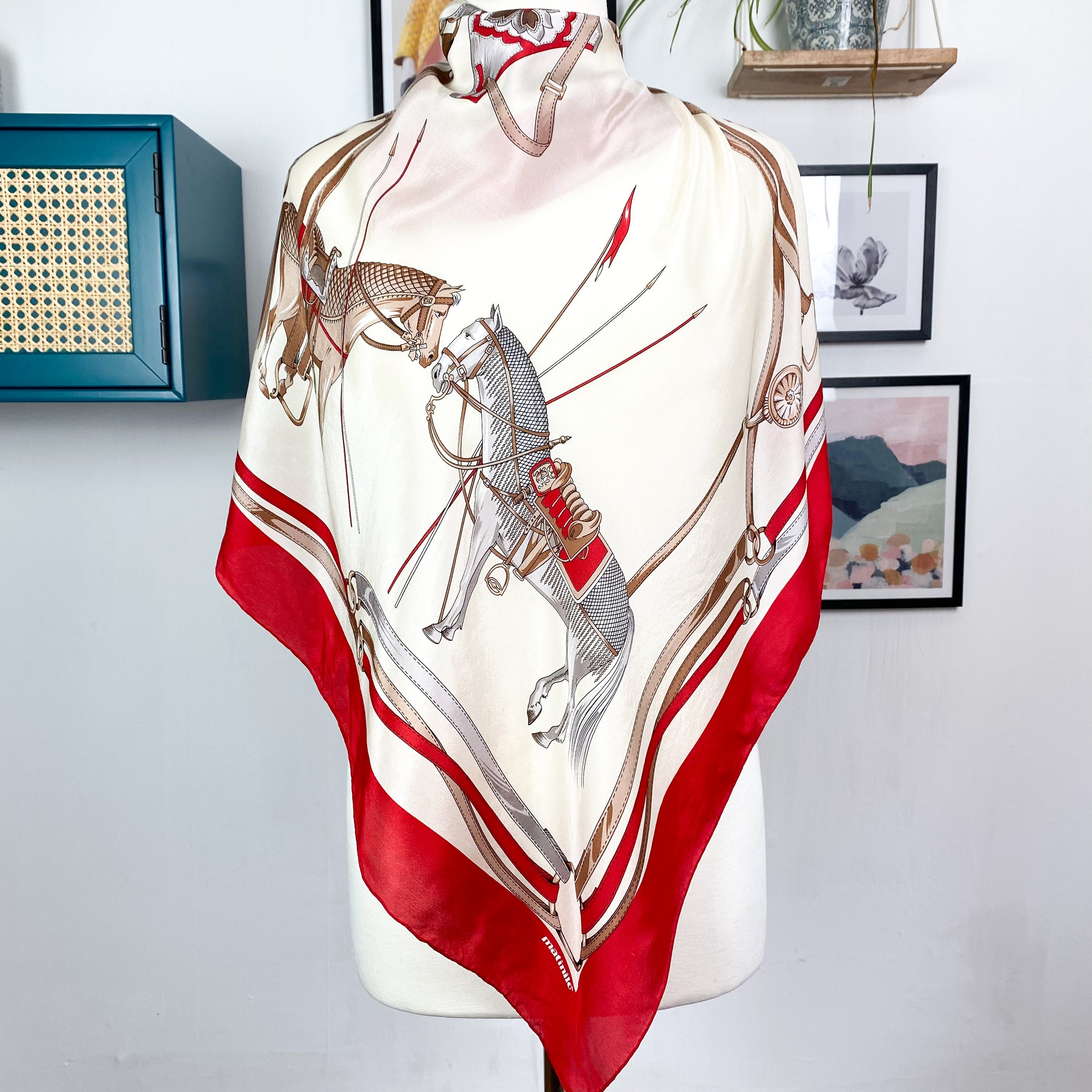 Matinilo Equestrian Vintage Silk Scarf