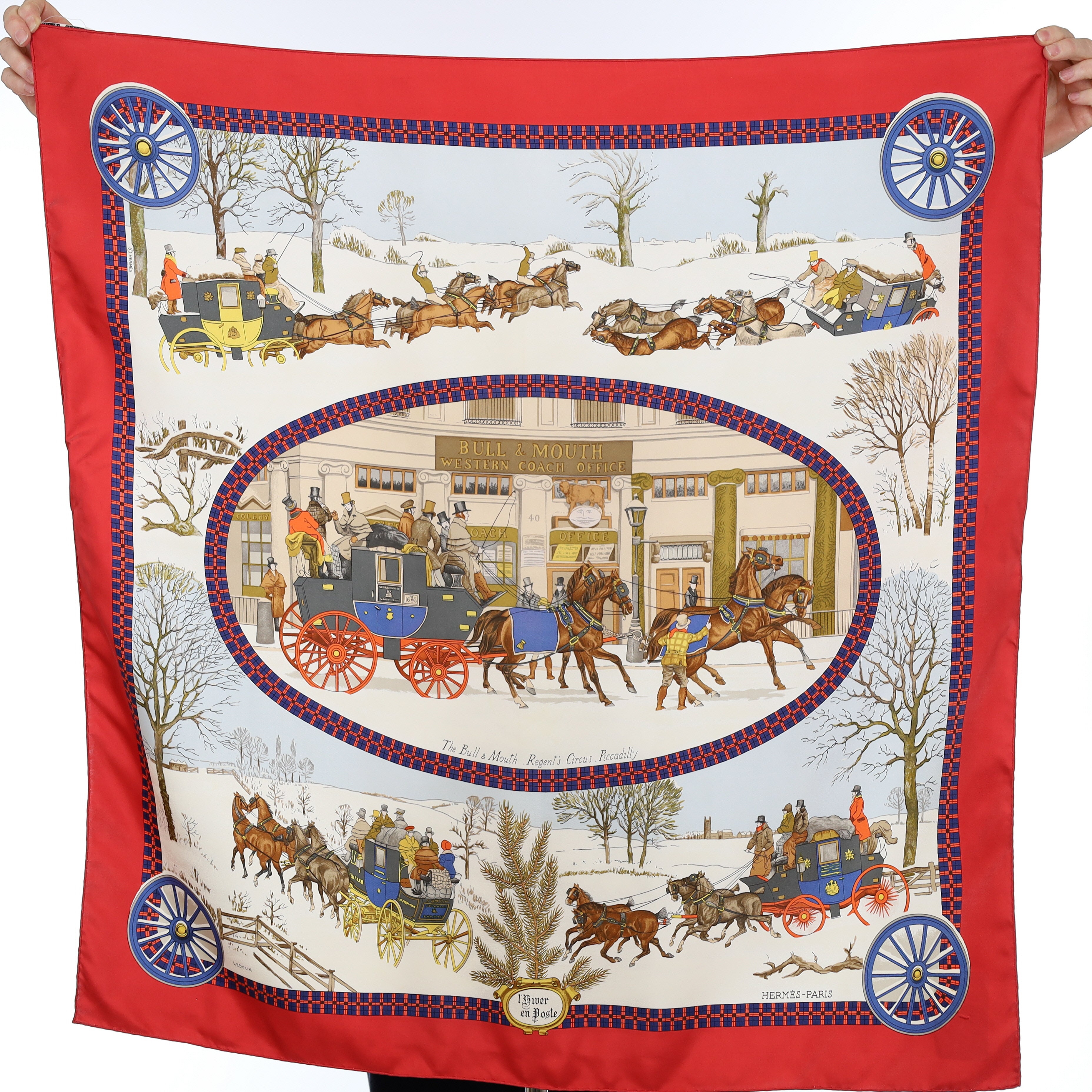 Hermès L’hiver En Poste Silk Scarf