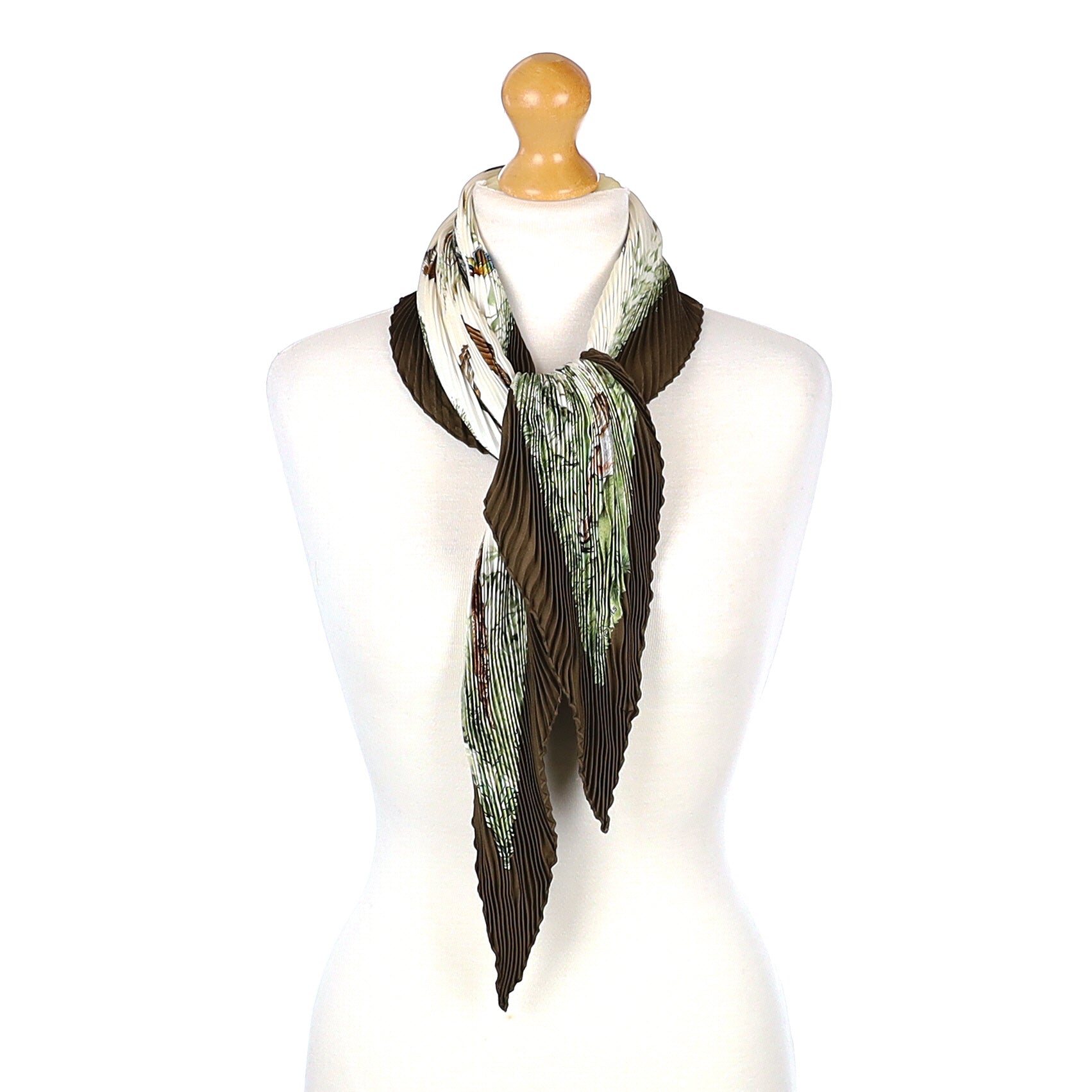 Hermès Halte en Camargue Plissé Silk Scarf