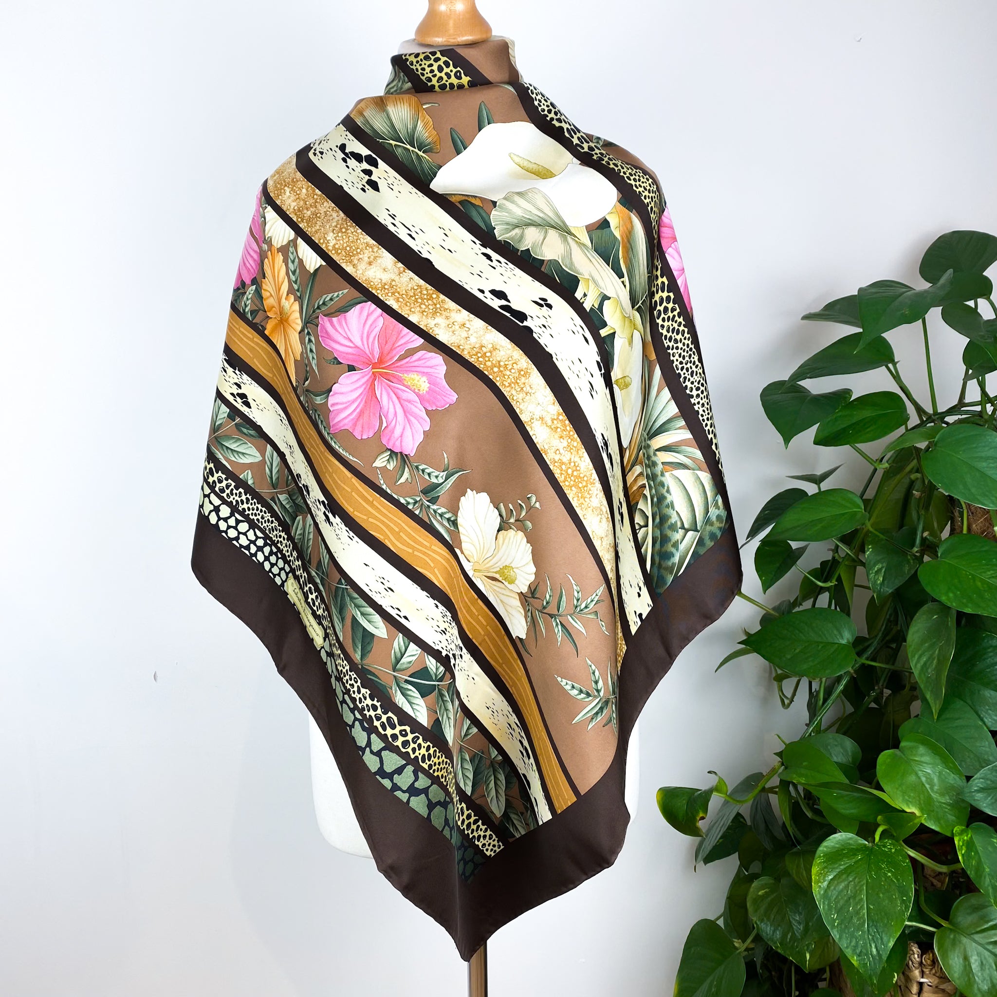 Salvatore Ferragamo Floral Designer Silk Scarf