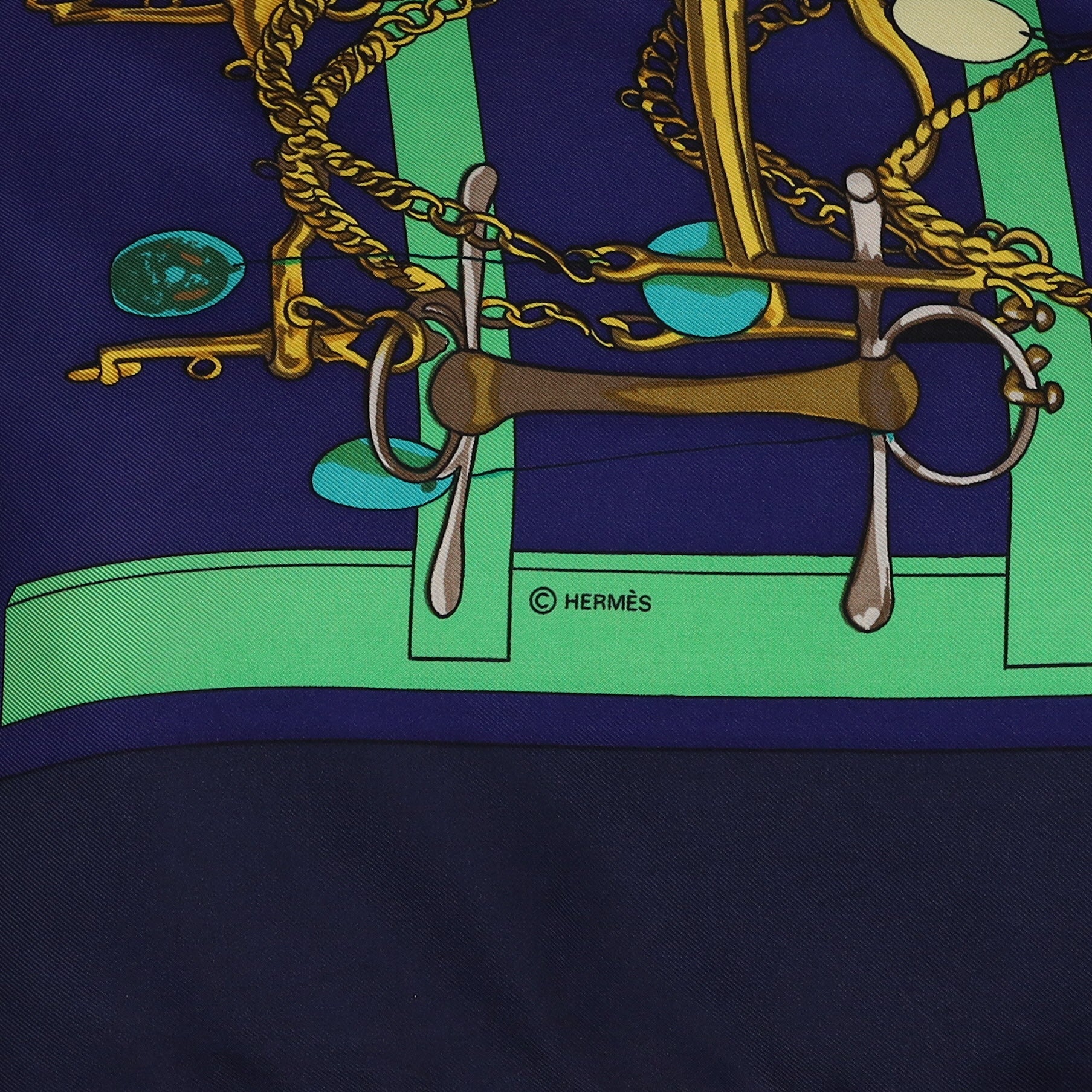 Hermès Mors & Filets Silk Scarf