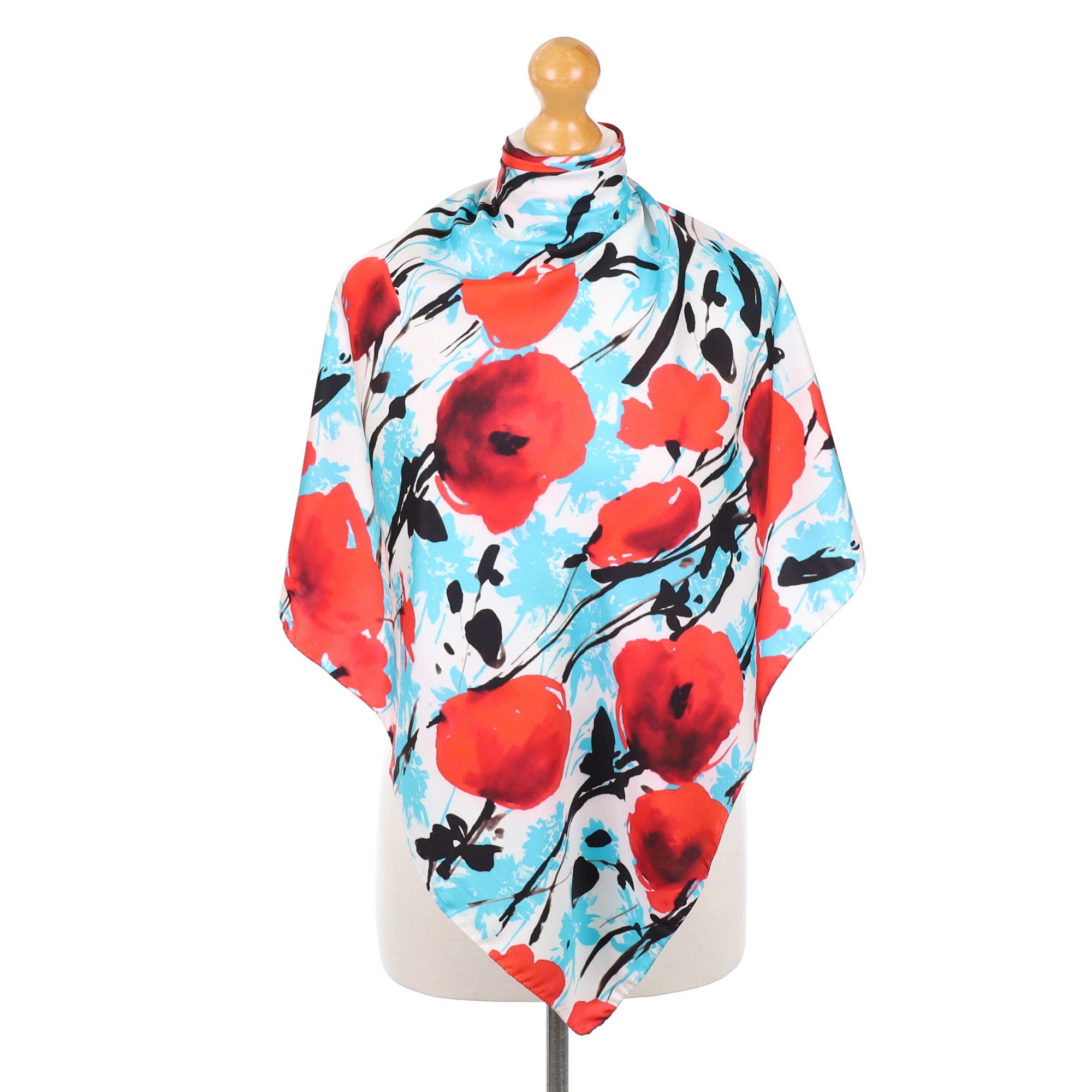 Poppy Design Floral Silk Scarf