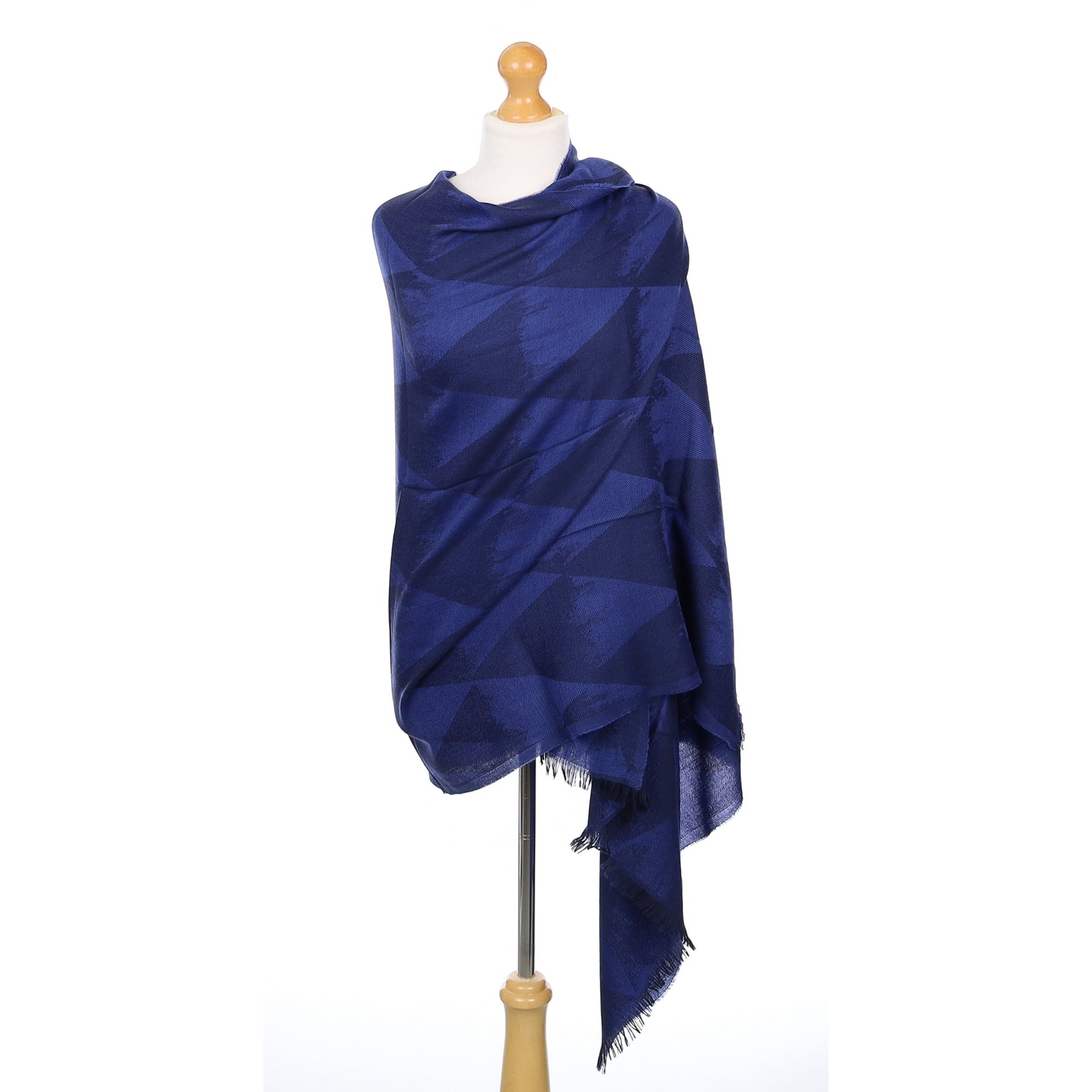 Scottish Begg & Co Two Toned Patterned Woven Cashmere & Silk Wrap