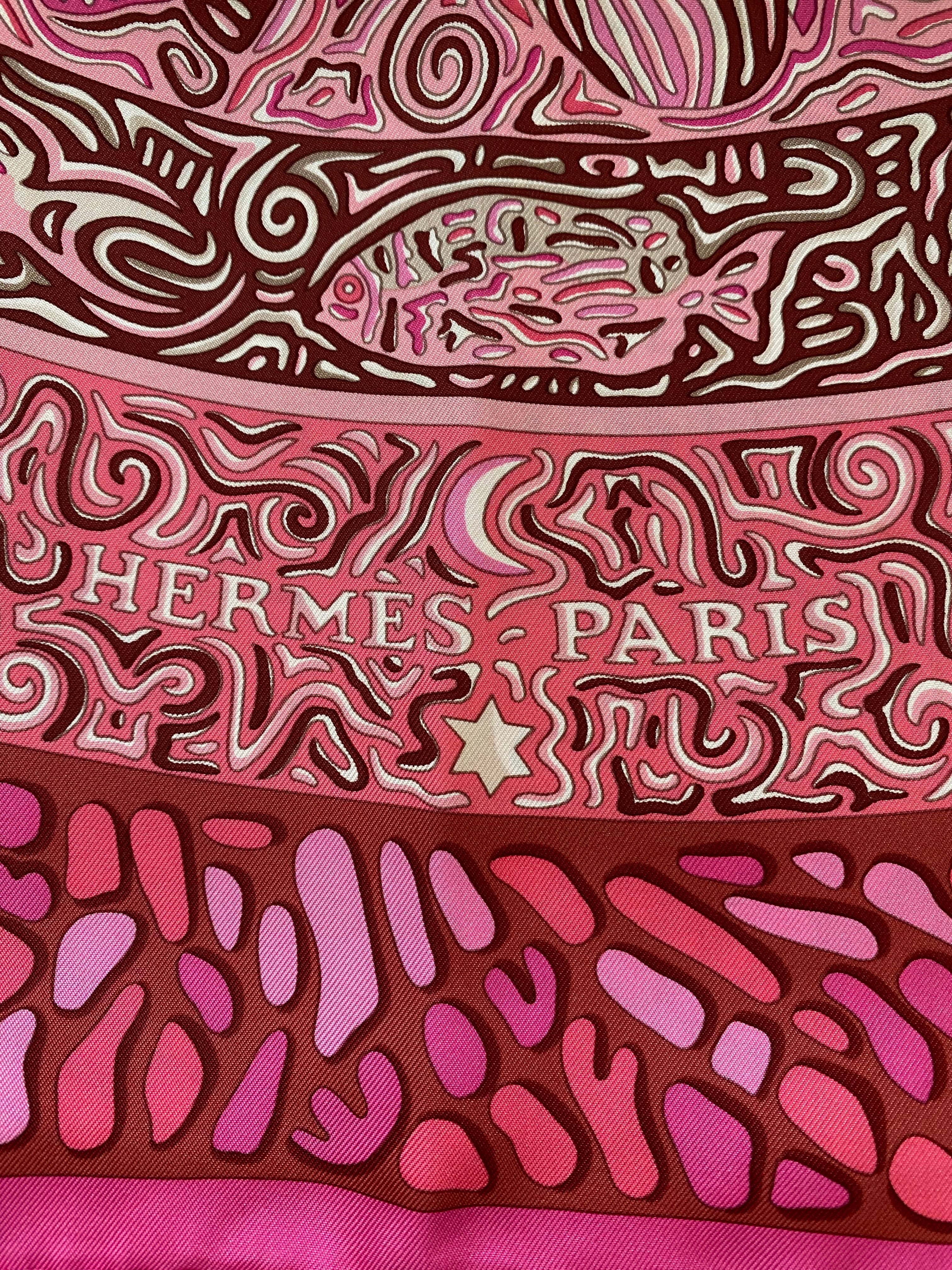 Hermès La Légende Du Poisson Corail Silk Scarf