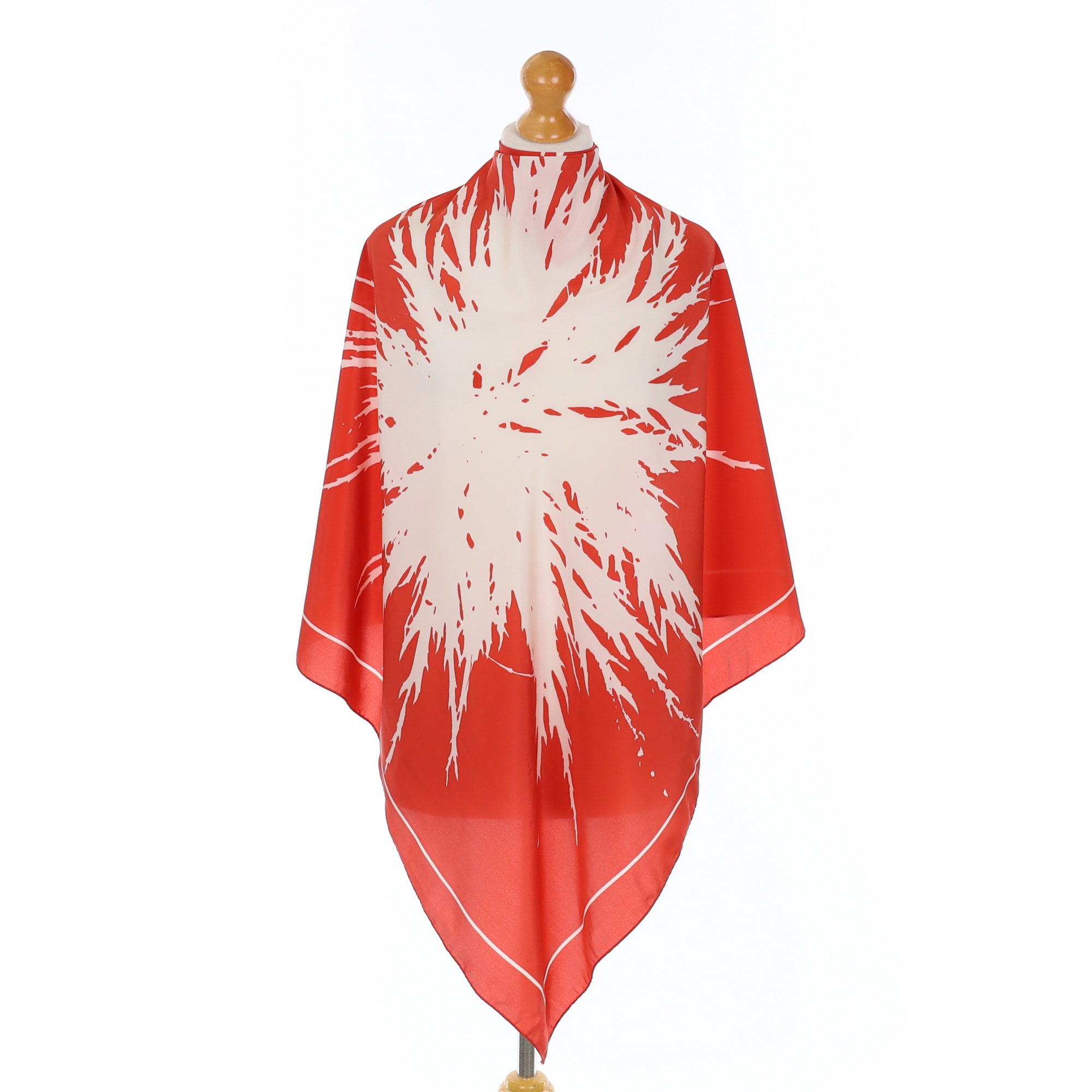 Immaculate Nicole Farhi Abstract Burnt Orange Silk Scarf