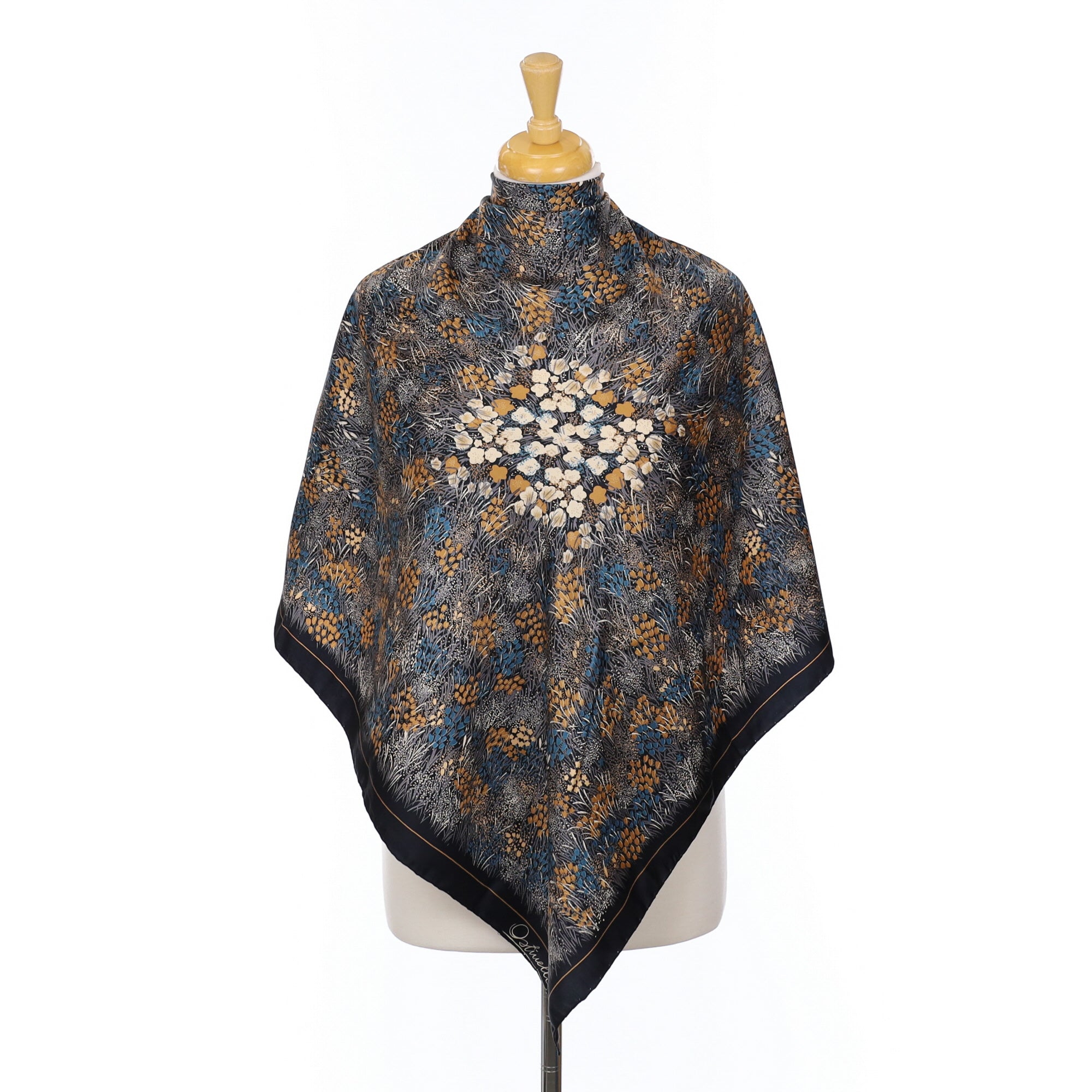 1970’s Immaculate Ostinelli Floral Silk Scarf