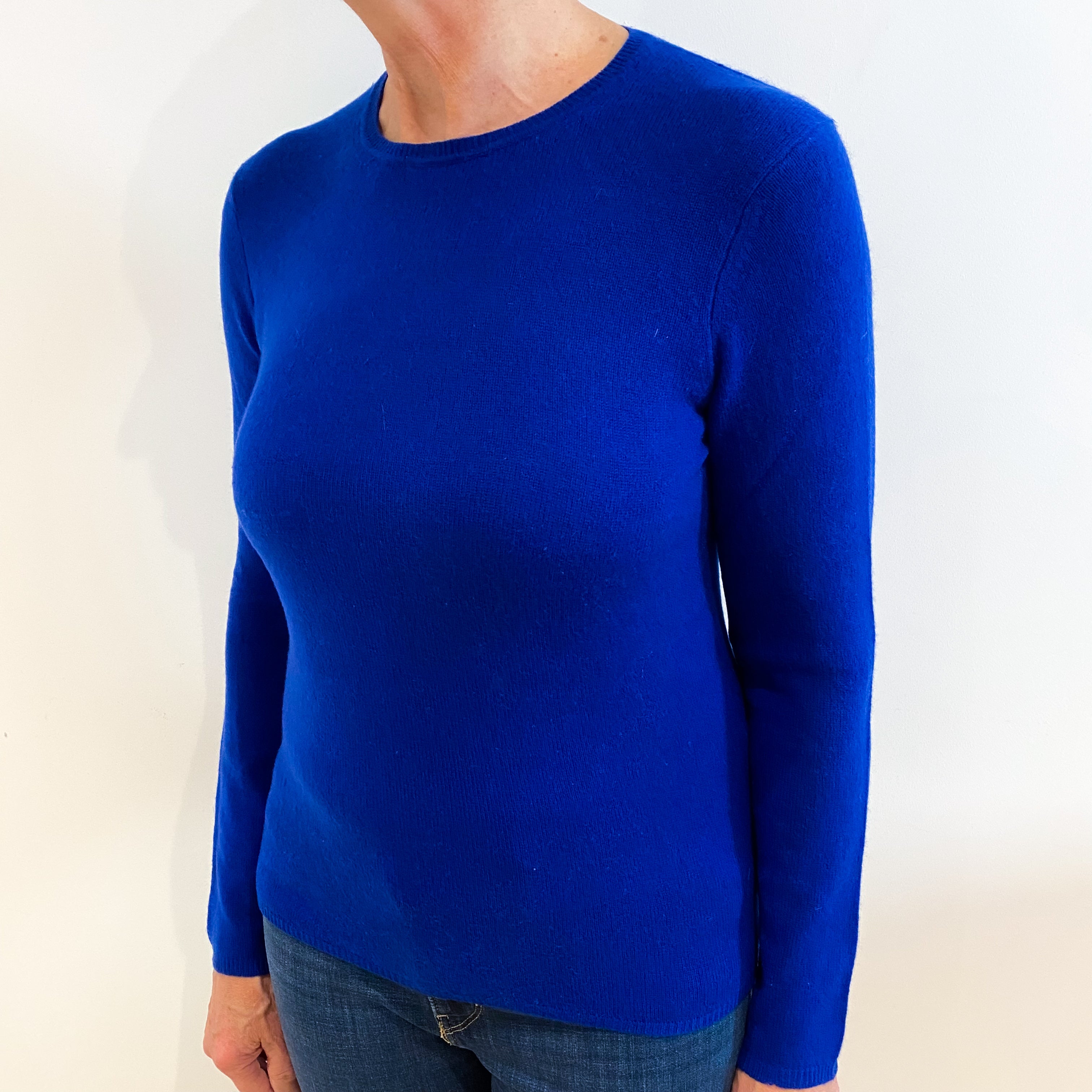 Admiral Blue Cashmere Crew Neck Jumper Medium