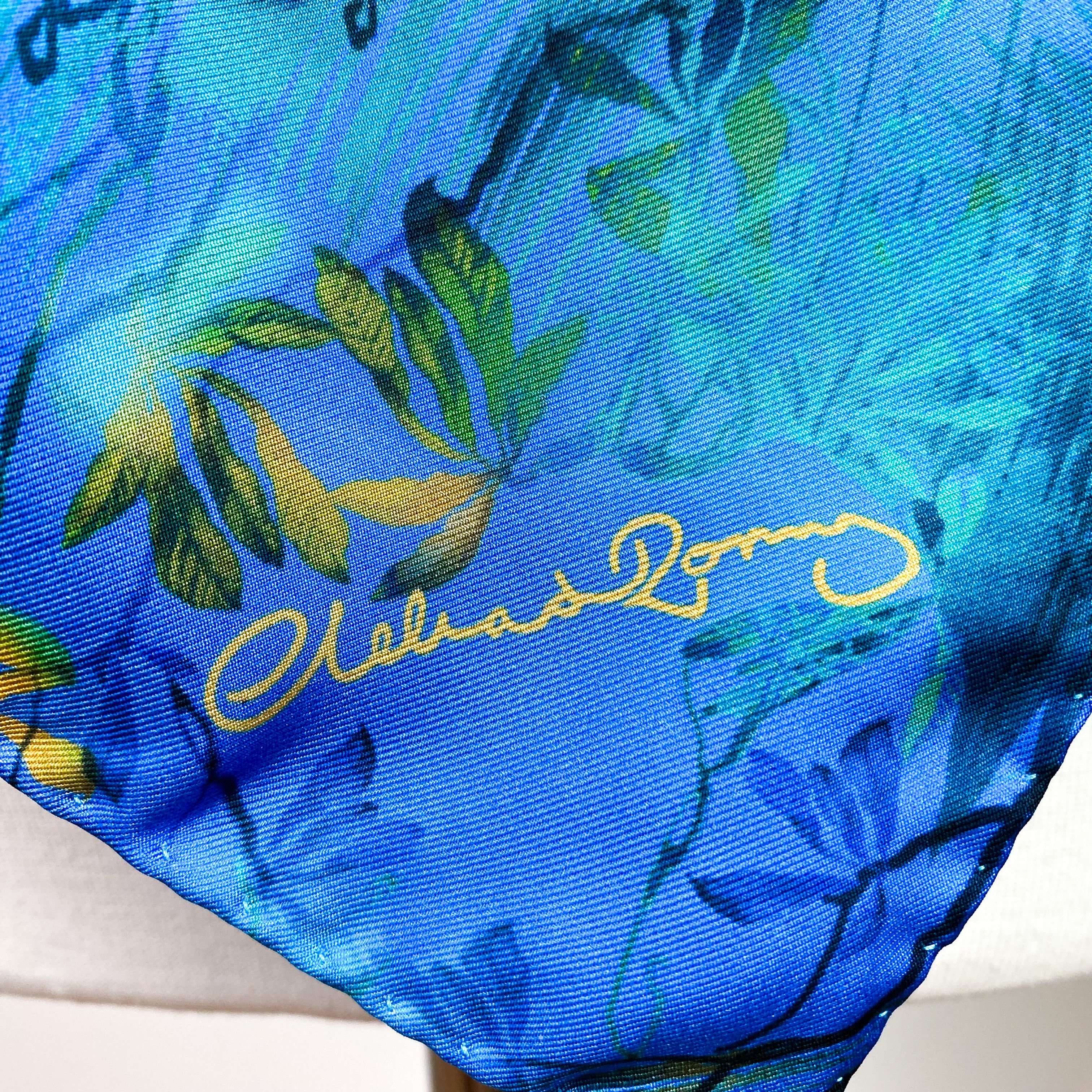 Clelia and Romy Leaf Design Silk Scarf