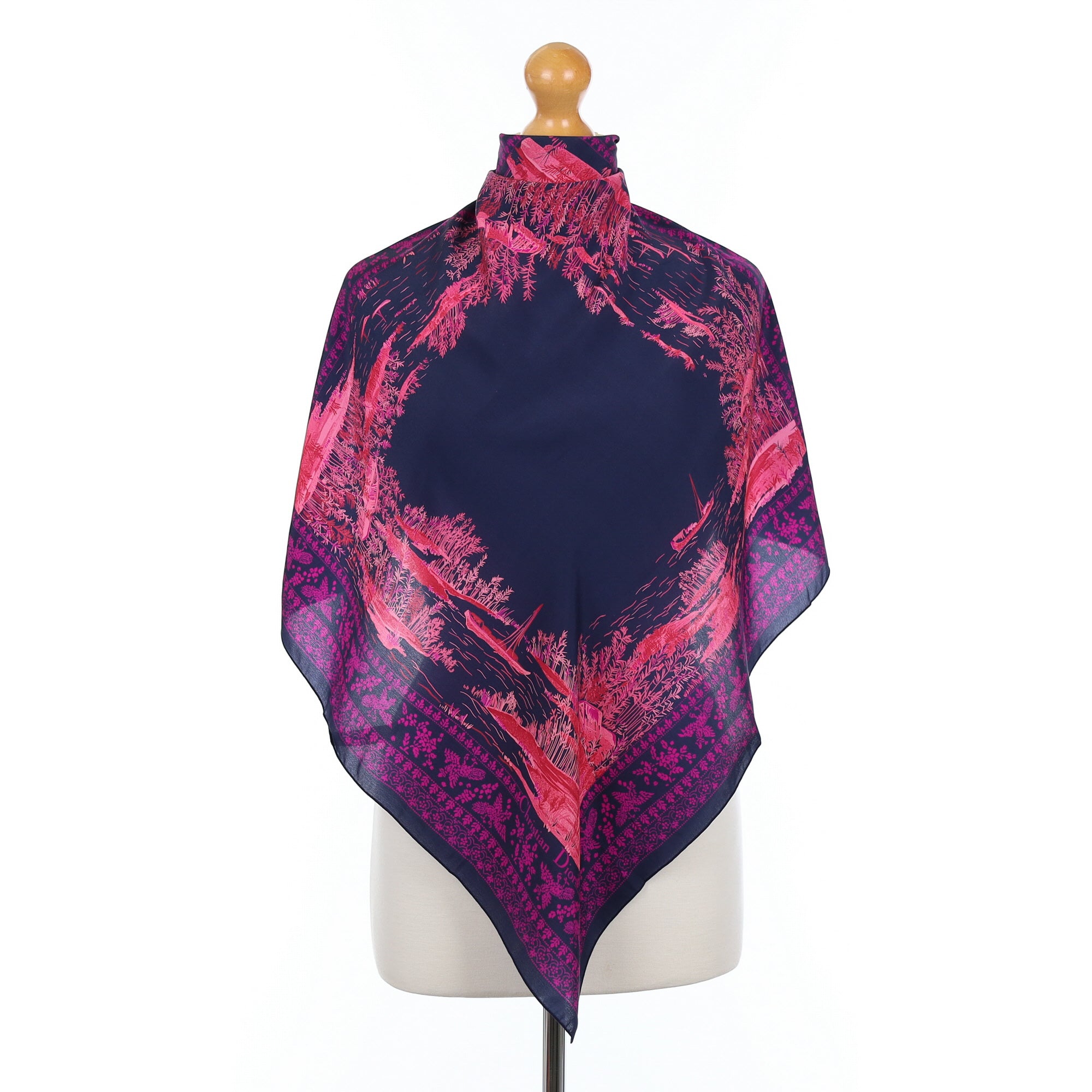 Brand New Boxed 1980’s Christian Dior Vintage Silk Scarf