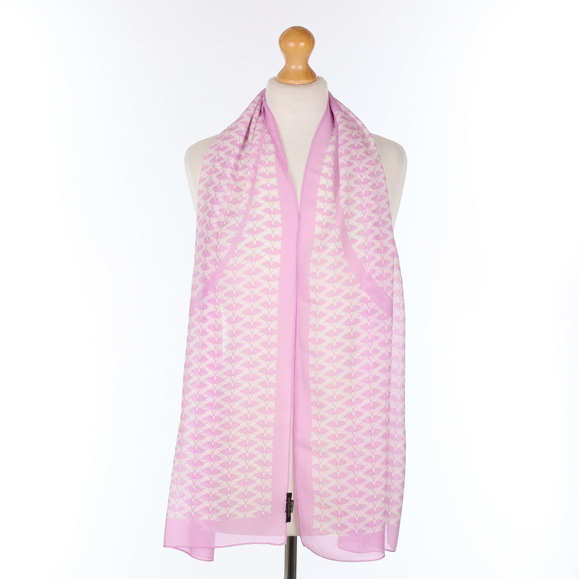 Valentino Pink Monogram Silk Scarf