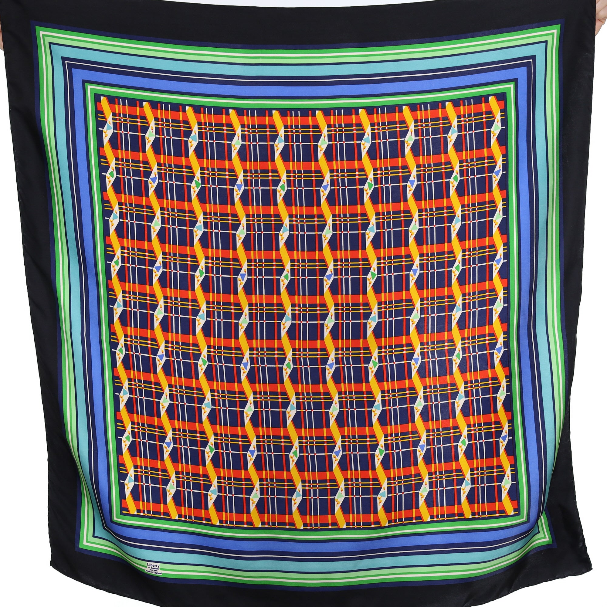 1980’s Liberty Checked Vintage Silk Scarf