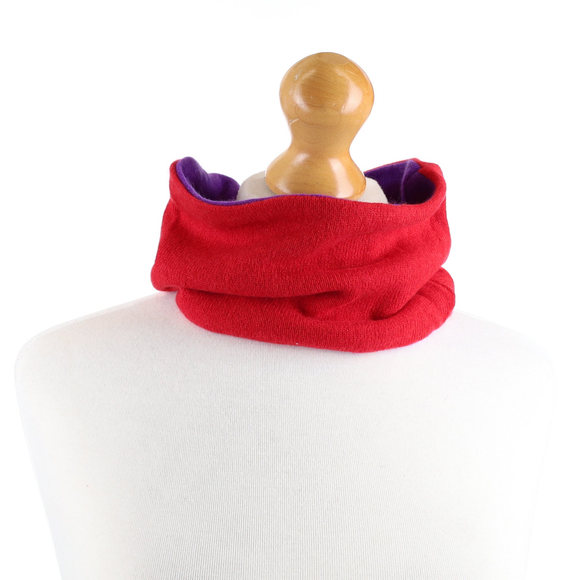 Carmine Red and Purple Neck Warmer