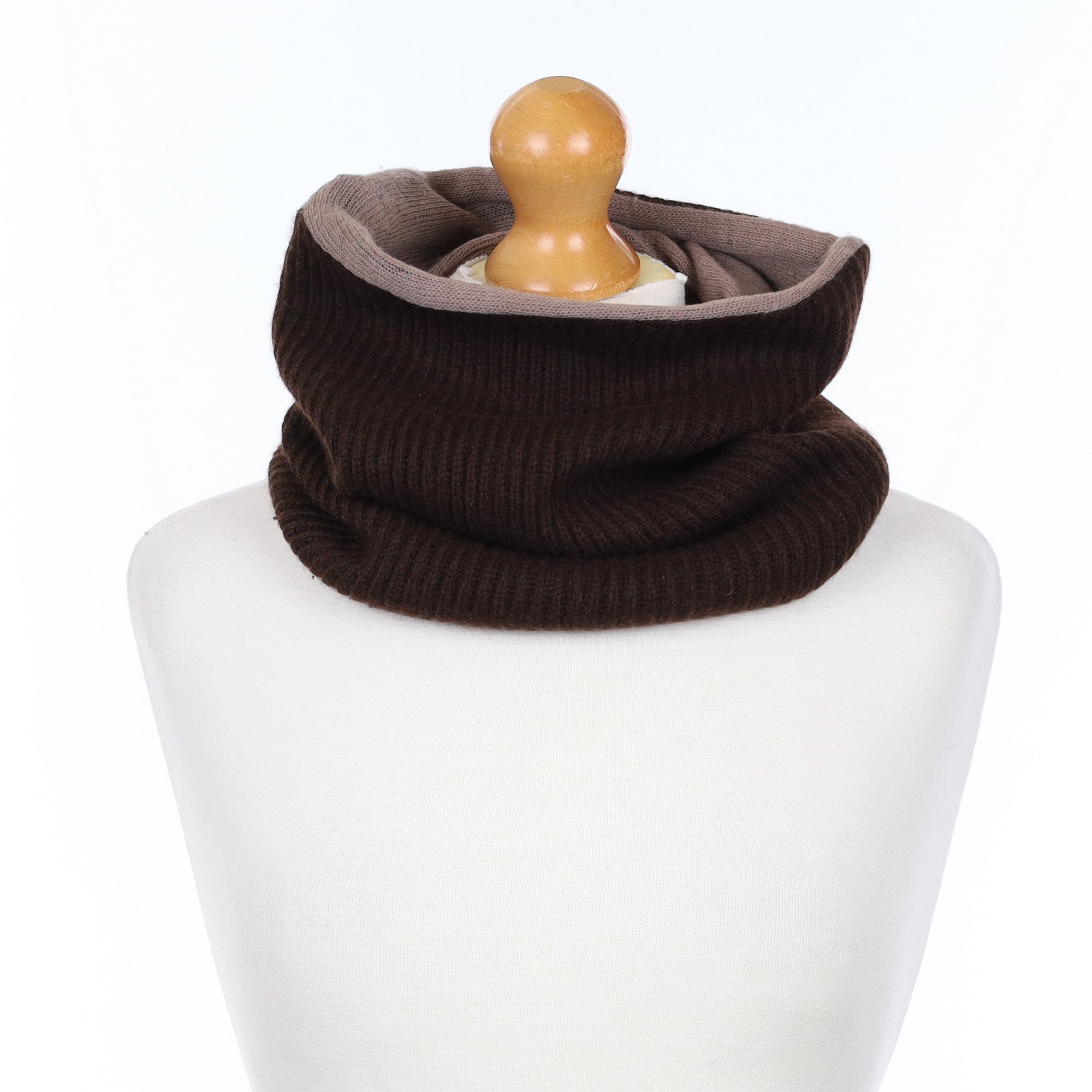 Chocolate Rib and Mocha Luxury Double Layered Snood