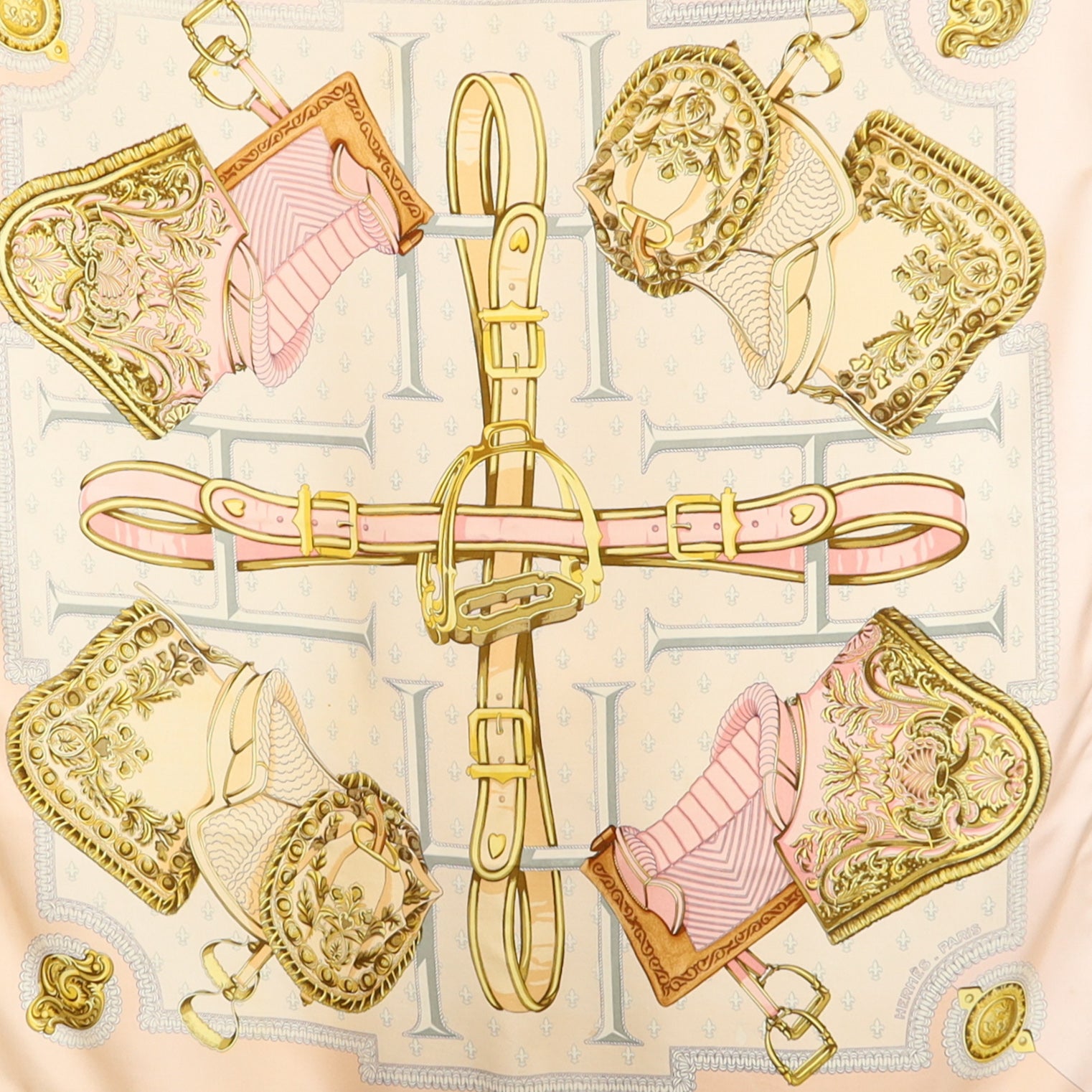 Hermès Selles a Housse Designer Silk Scarf