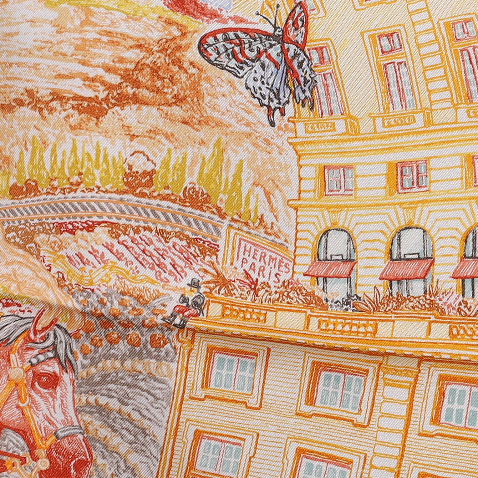 Brand New Boxed Hermès Les Folies du Faubourg Silk Scarf