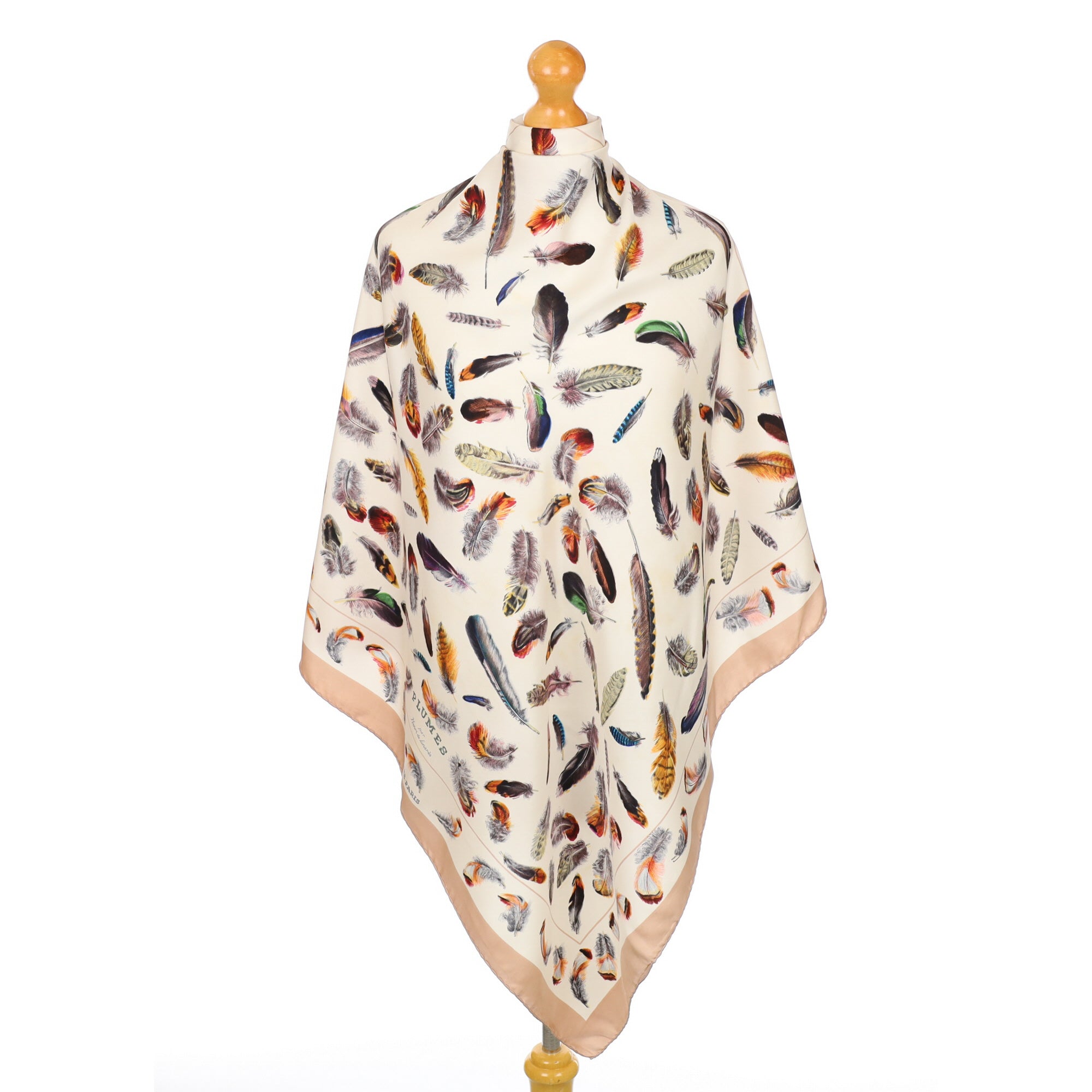 Hermès Plumes Vintage Silk Scarf