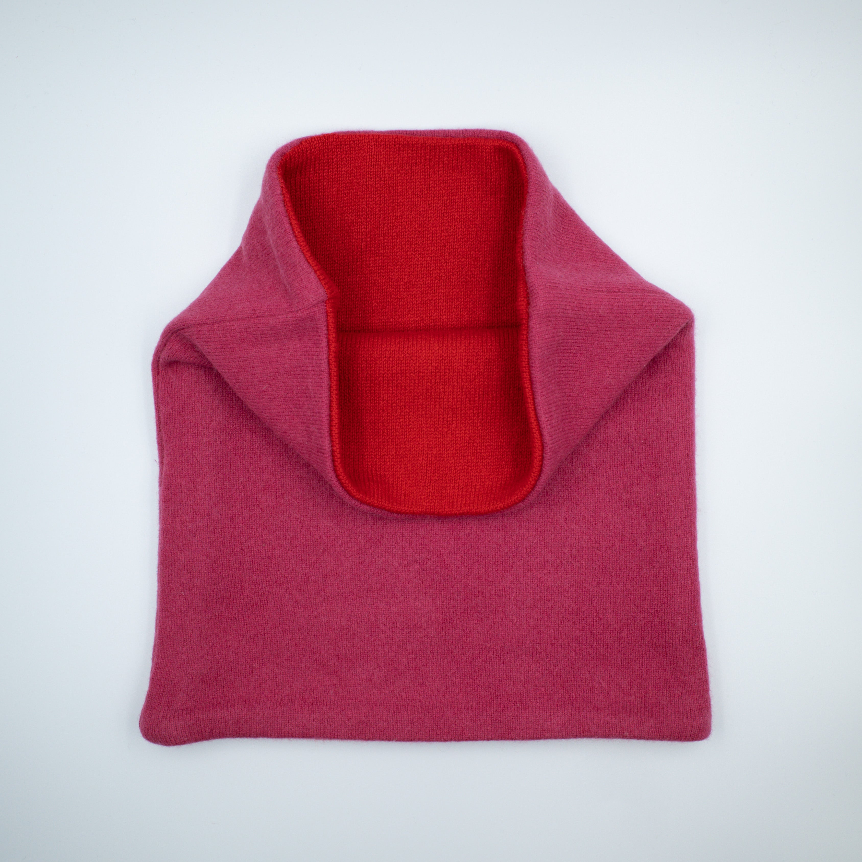 Raspberry Pink and Scarlet Red Luxury Double Layered Snood
