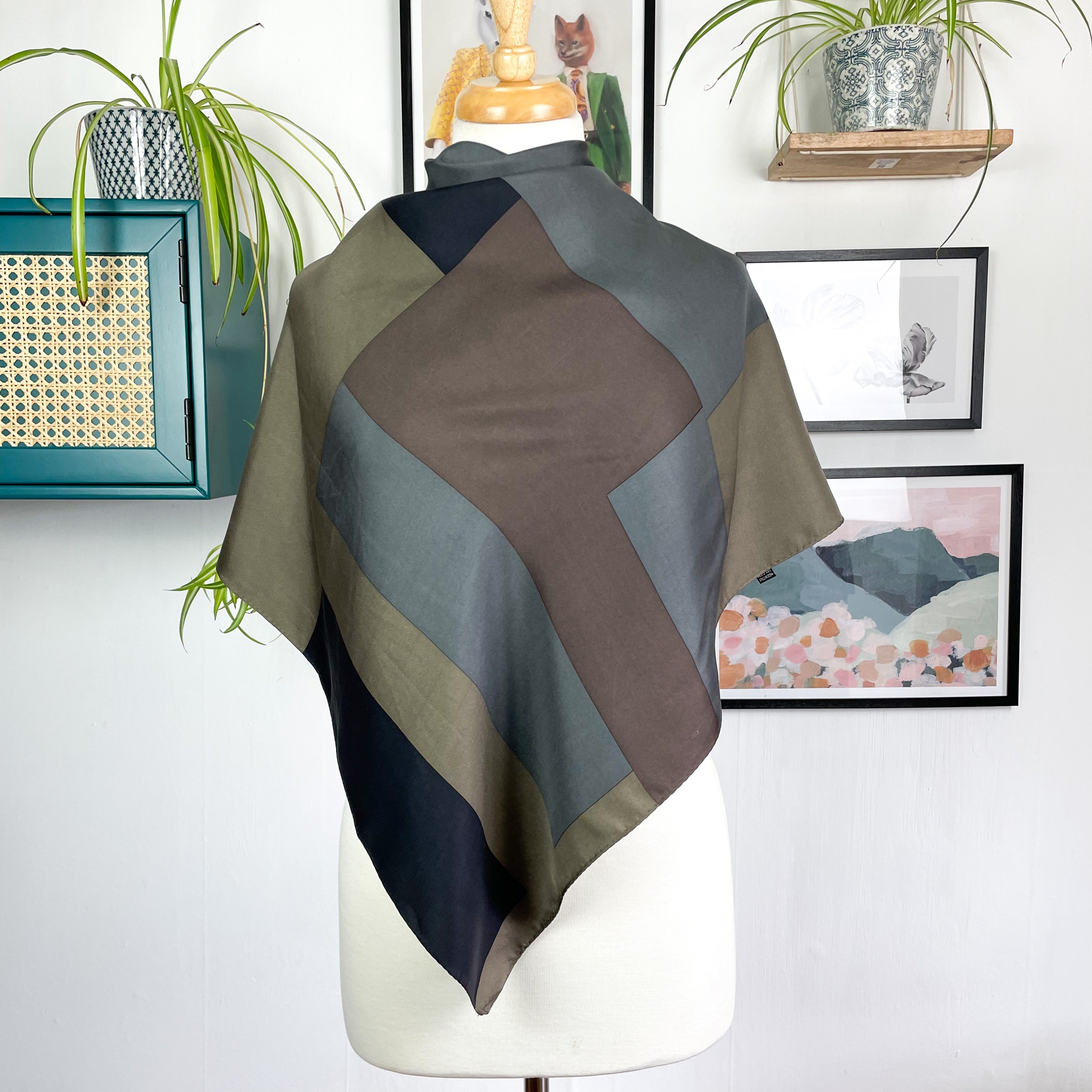 Abstract Design Vintage Silk Scarf